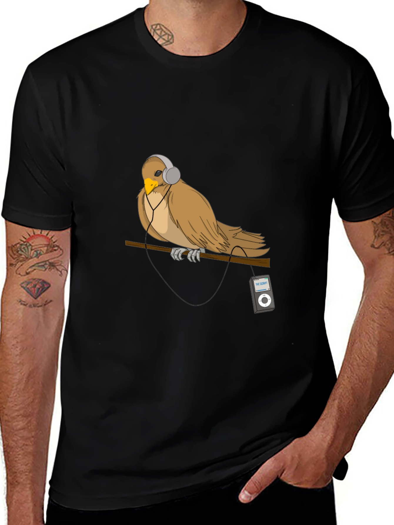 Variant 23 of Bird with Headphones Graphic T-Shirt