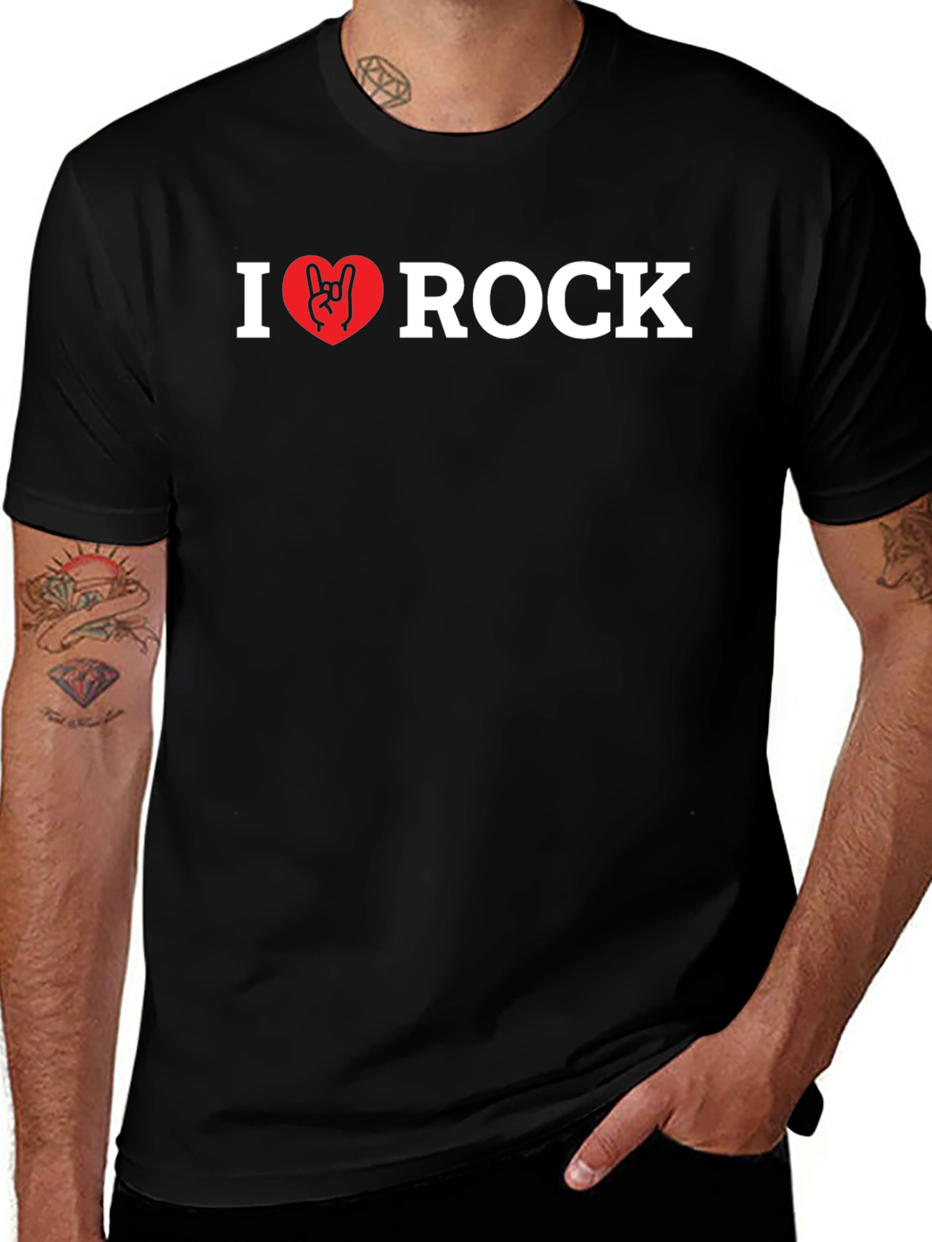 Variant 19 of I Heart Rock Black T-Shirt