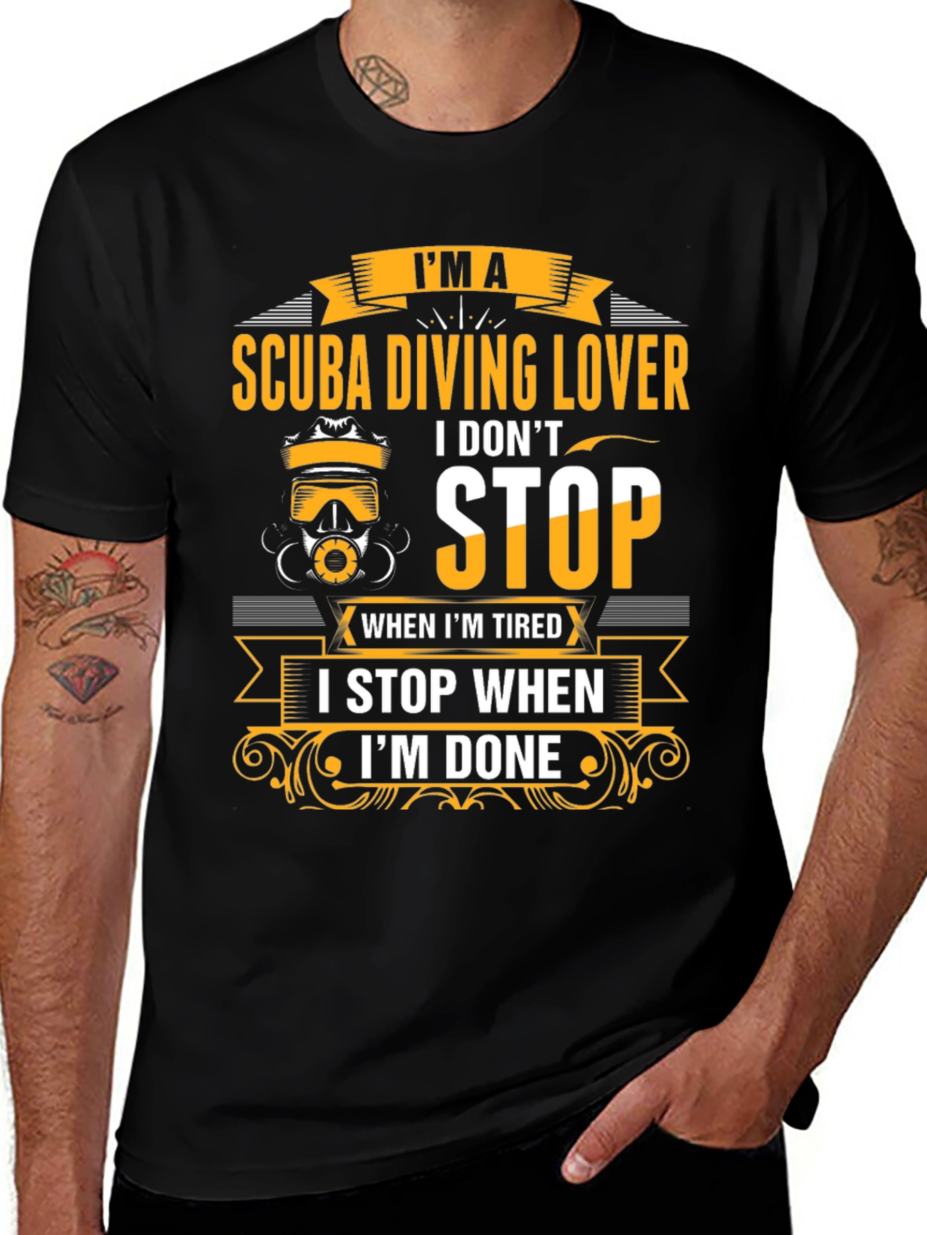 Variant 16 of Scuba Diving Lover T-Shirt - Never Stop Diving!