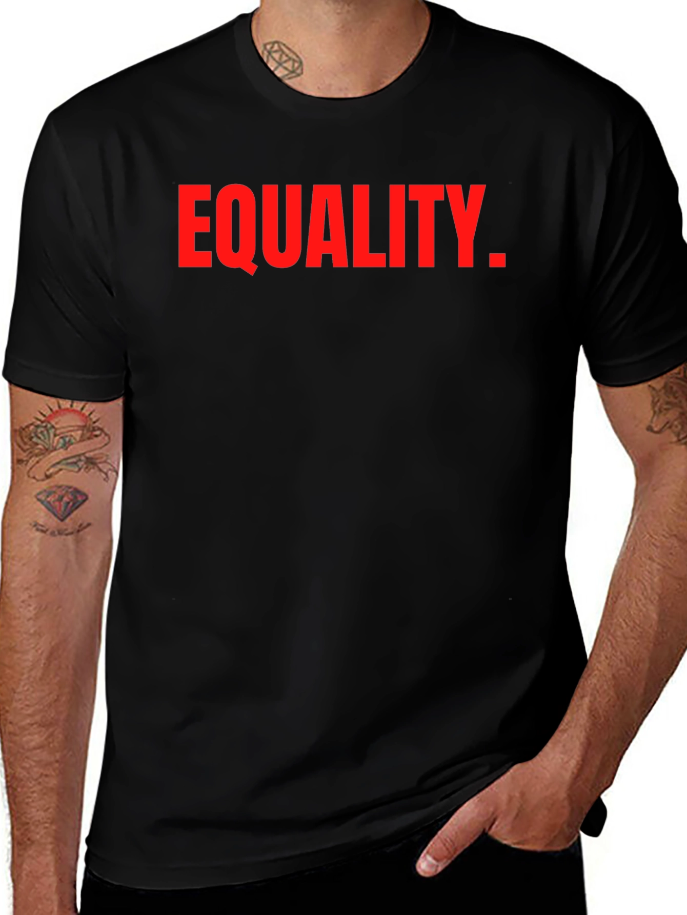 Variant 27 of Equality T-Shirt - Red Print on Black