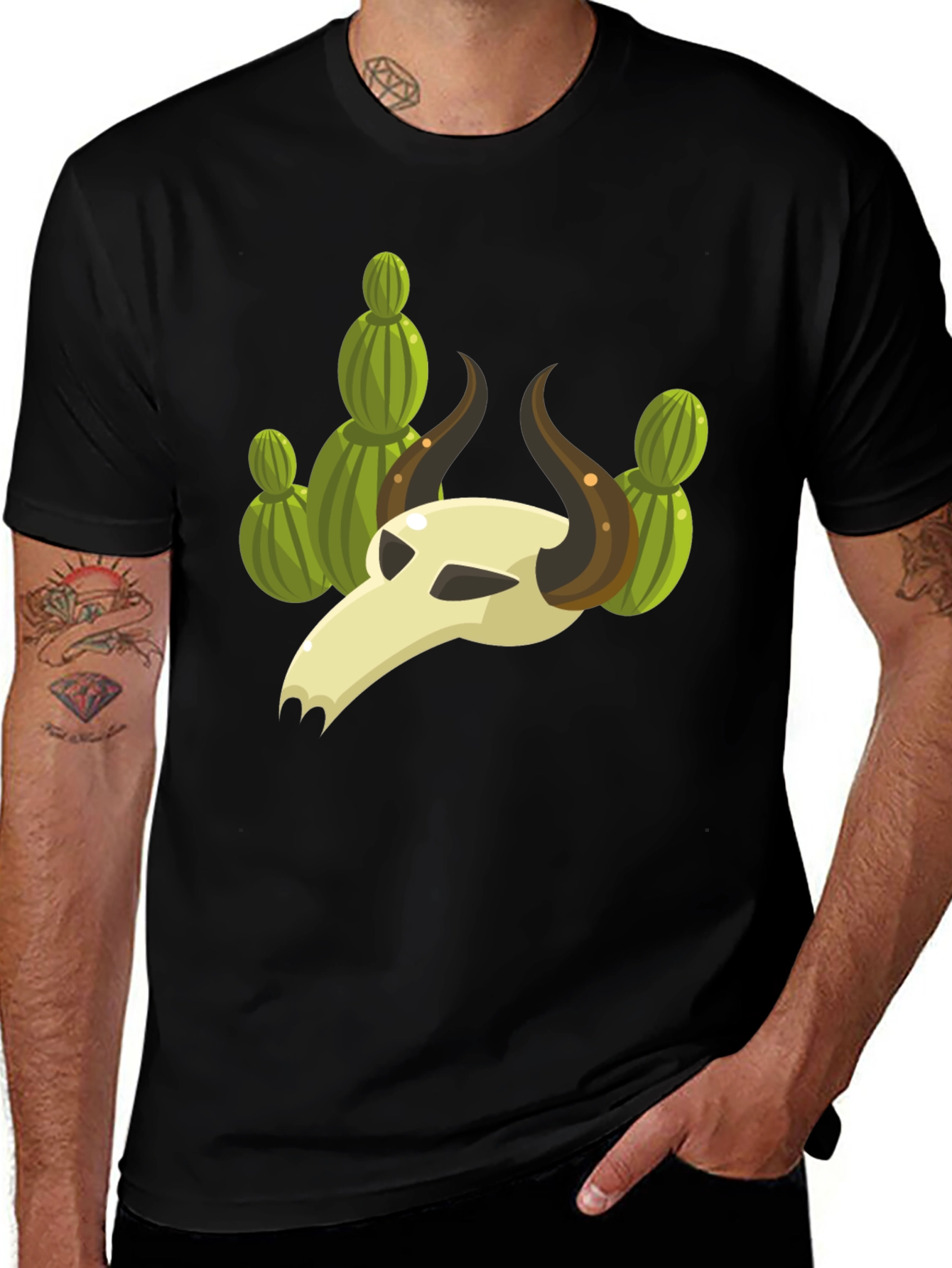 Variant 24 of Cactus Skull Graphic Tee - Unique Desert Style Shirt
