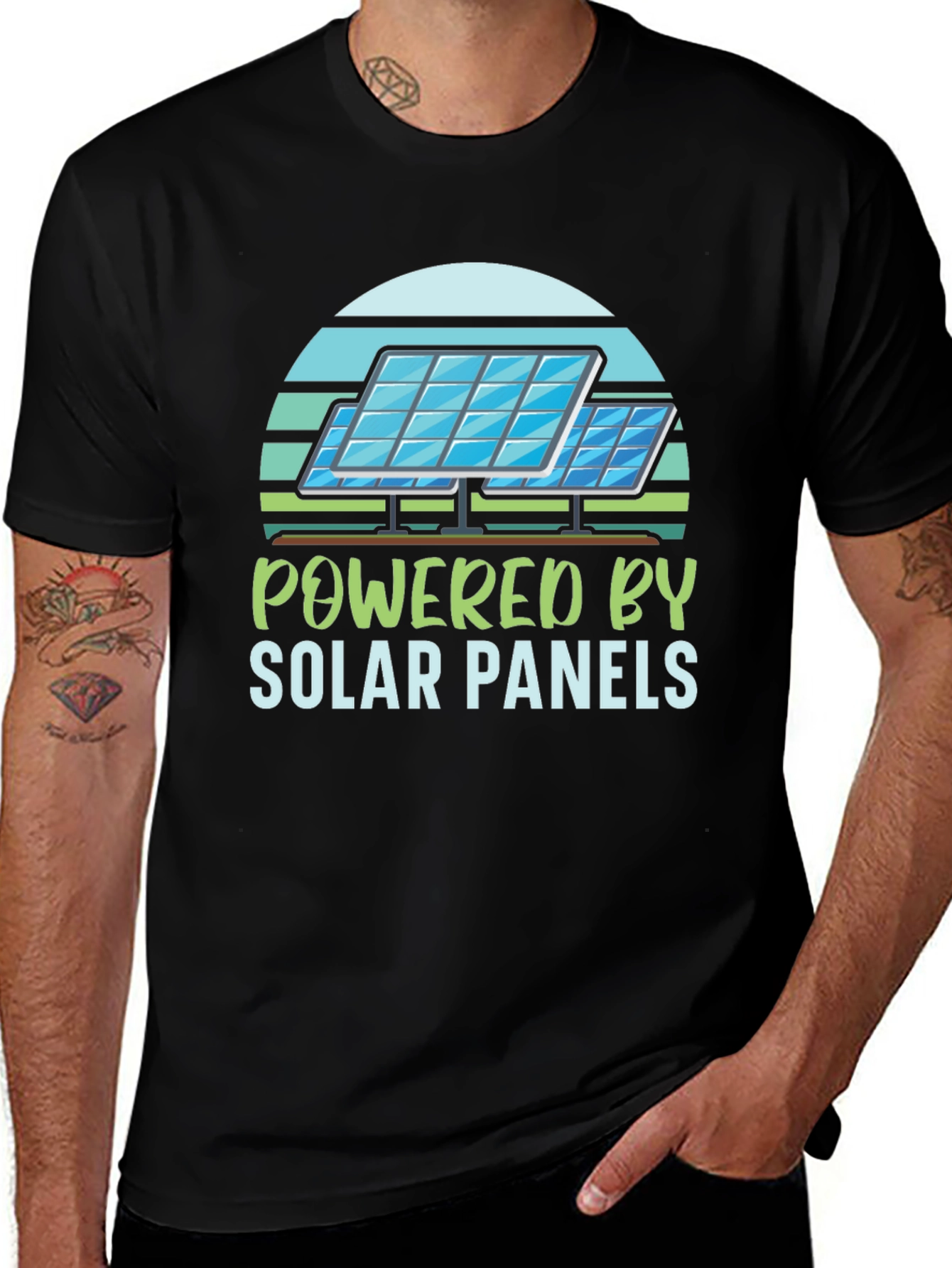Variant 27 of Powered By Solar Panels T-Shirt