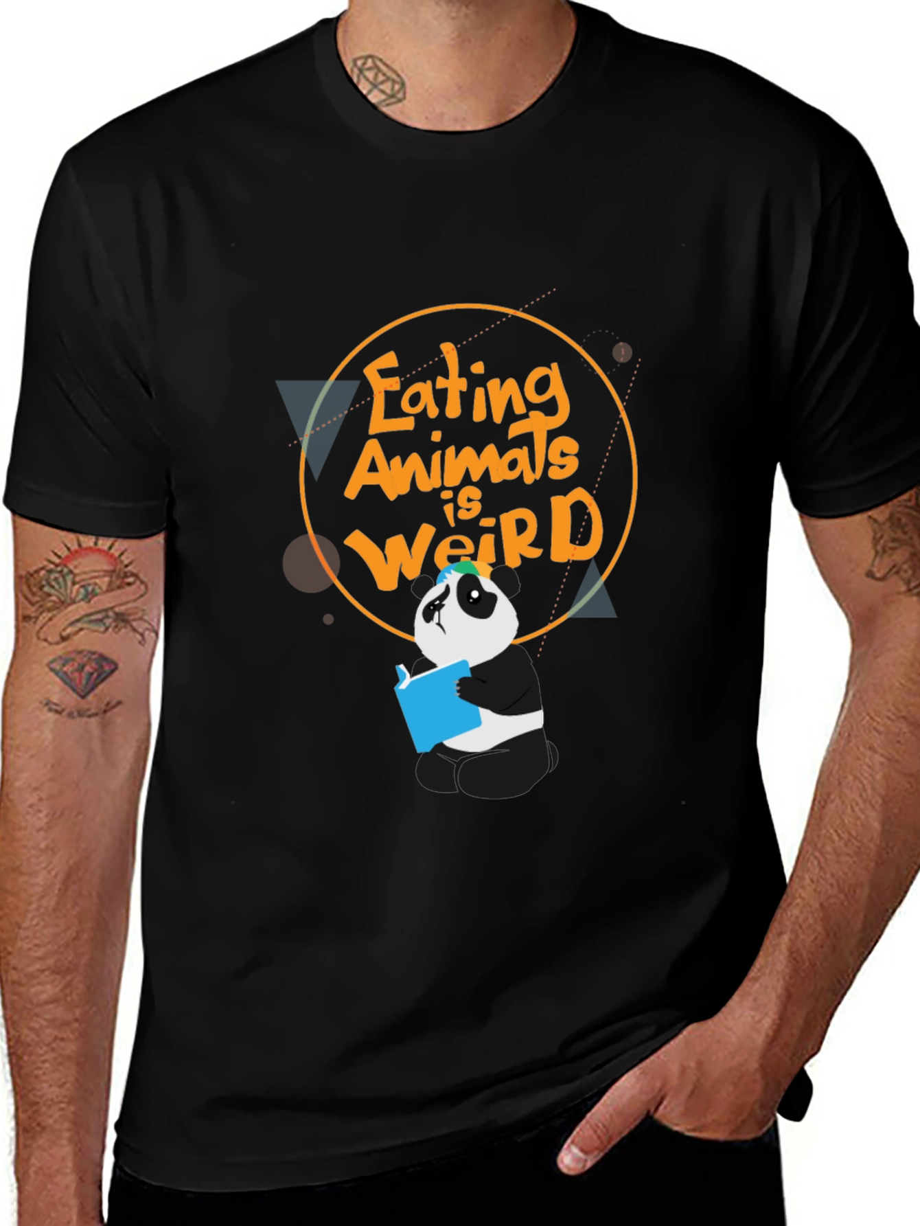Variant 10 of Eating Animals Is Weird Panda Graphic T-Shirt