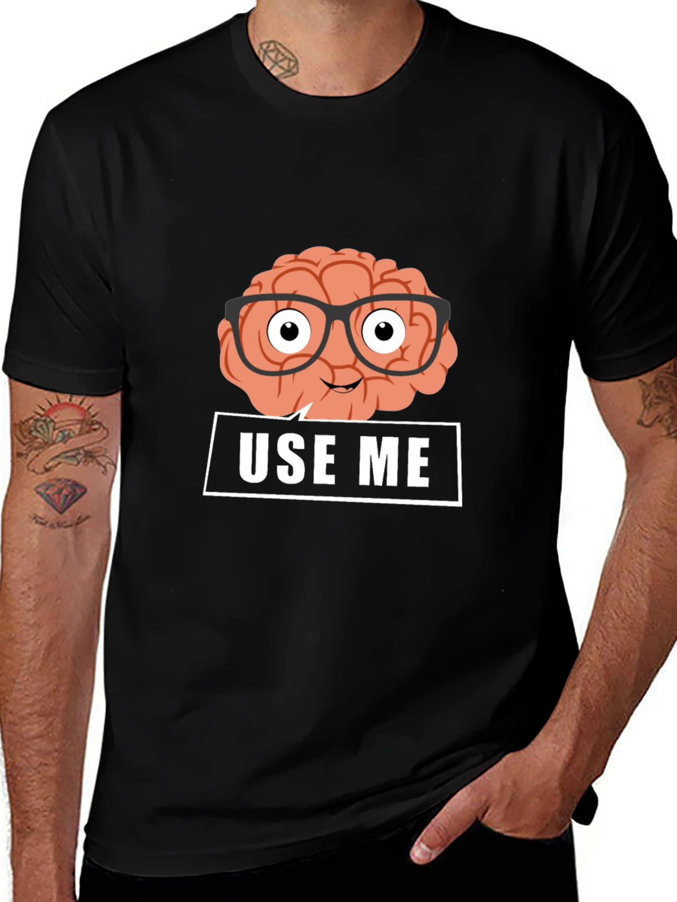 Variant 18 of Use Me Brain T-Shirt - Clever & Comfy Black Tee