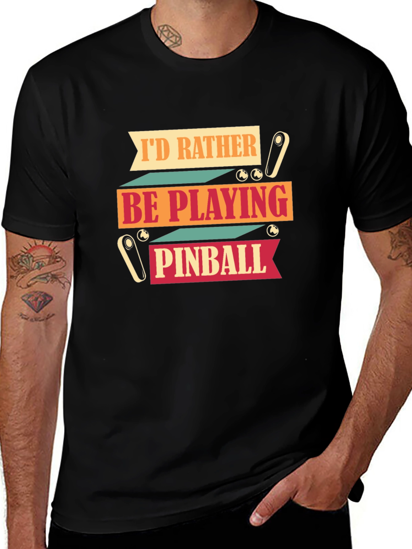 Variant 6 of I'd Rather Be Playing Pinball Graphic T-Shirt