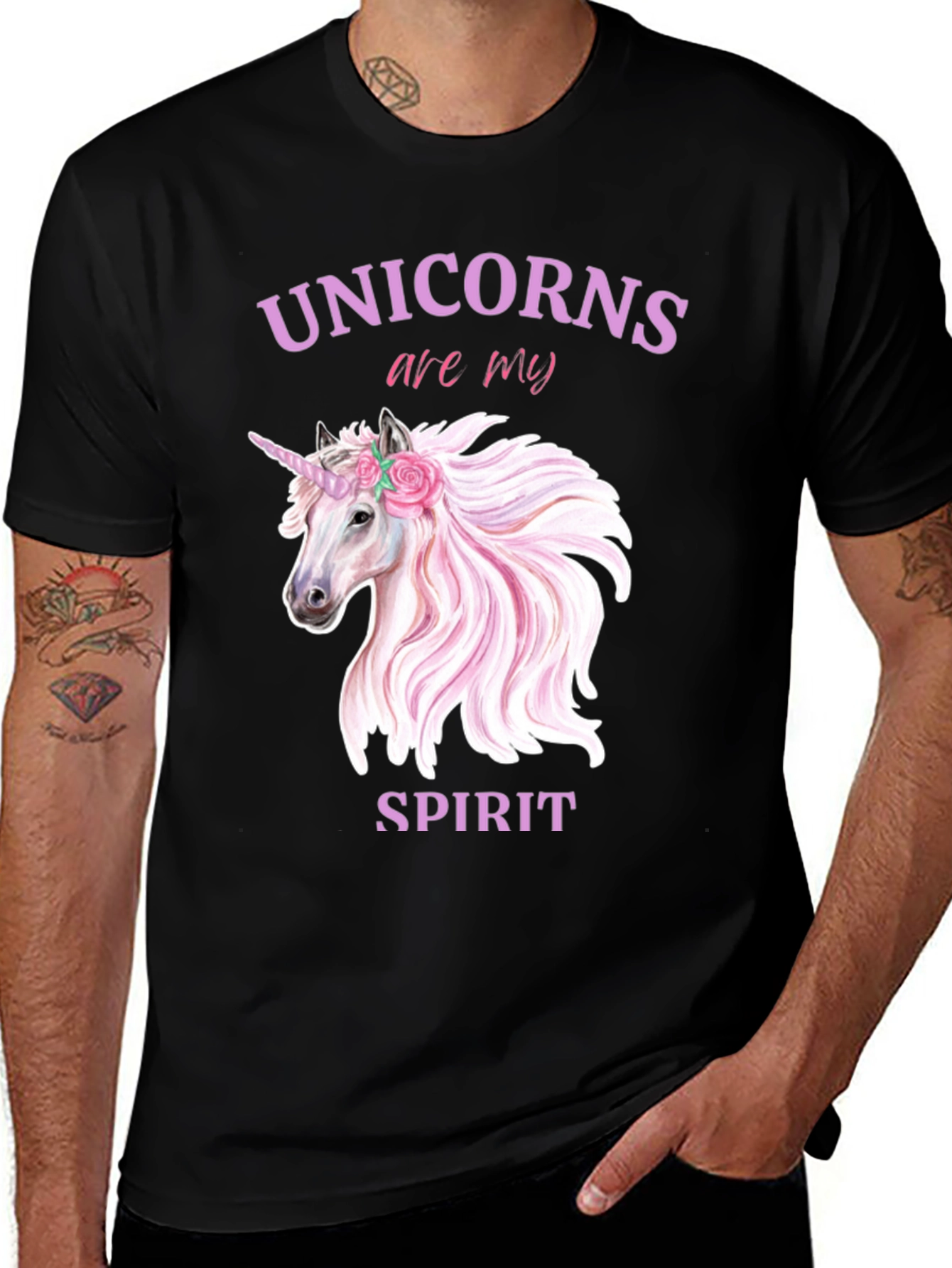 Variant 17 of Unicorn Spirit T-Shirt - Black, Men's Fashion