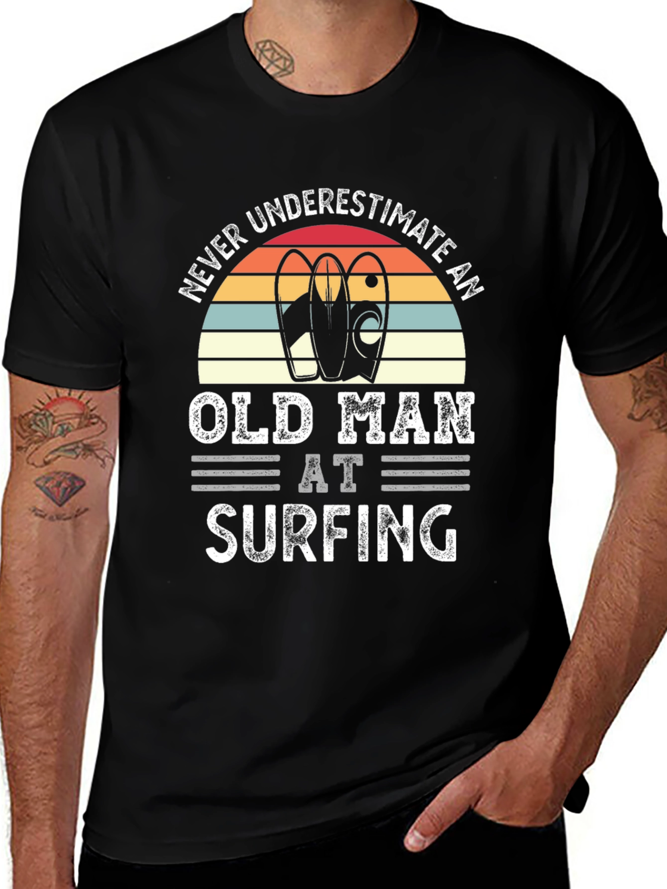 Variant 12 of Never Underestimate Old Man Surfing T-Shirt