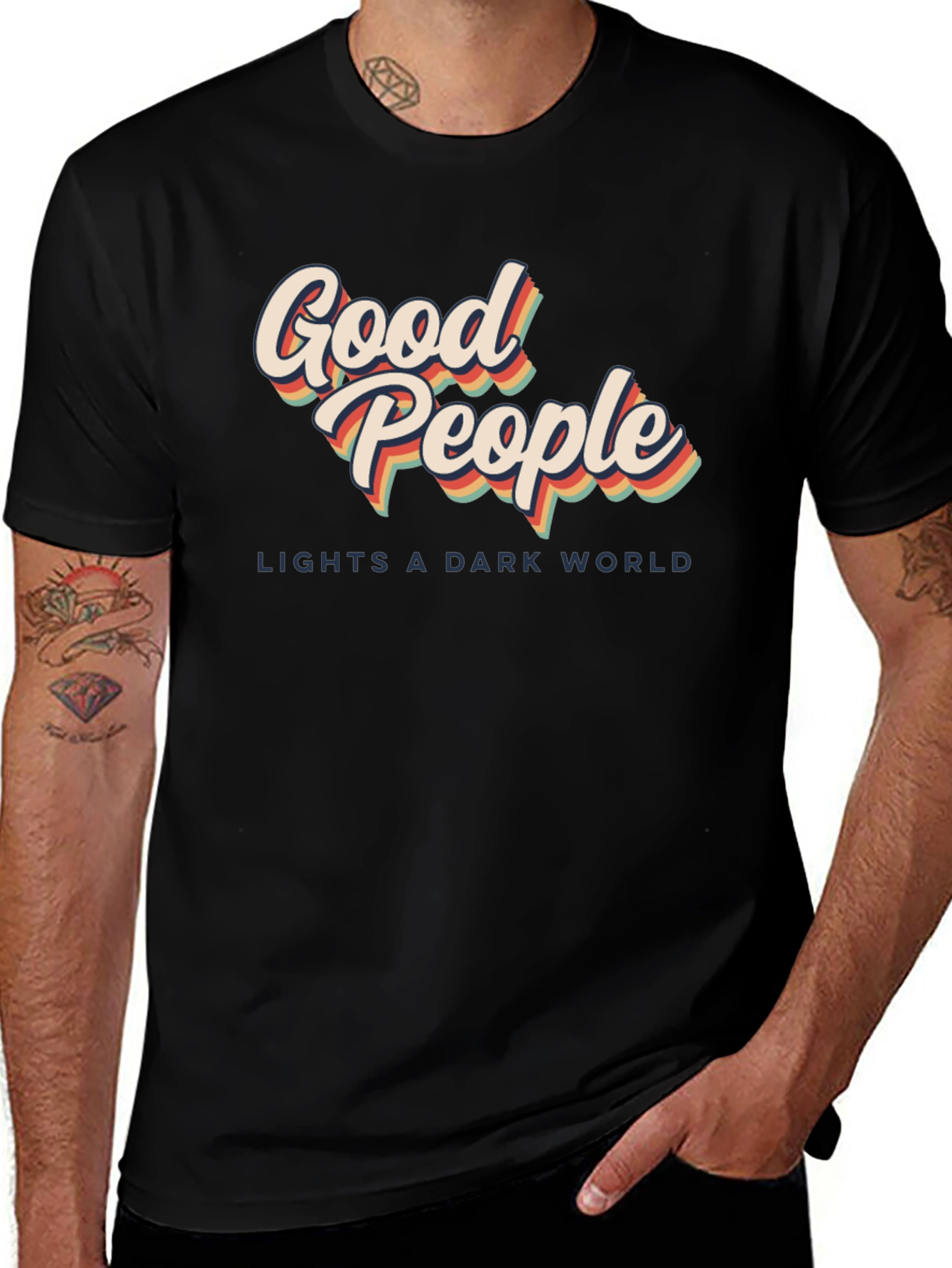 Variant 3 of Good People Retro Graphic T-Shirt - Lights A Dark World
