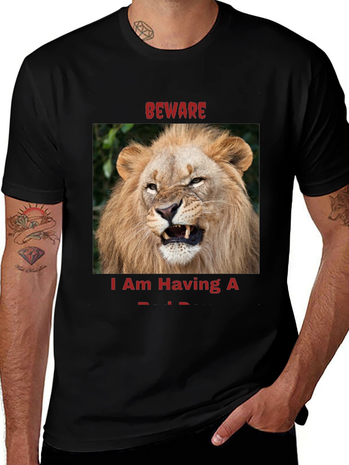 Variant 26 of Beware Lion Graphic T-Shirt