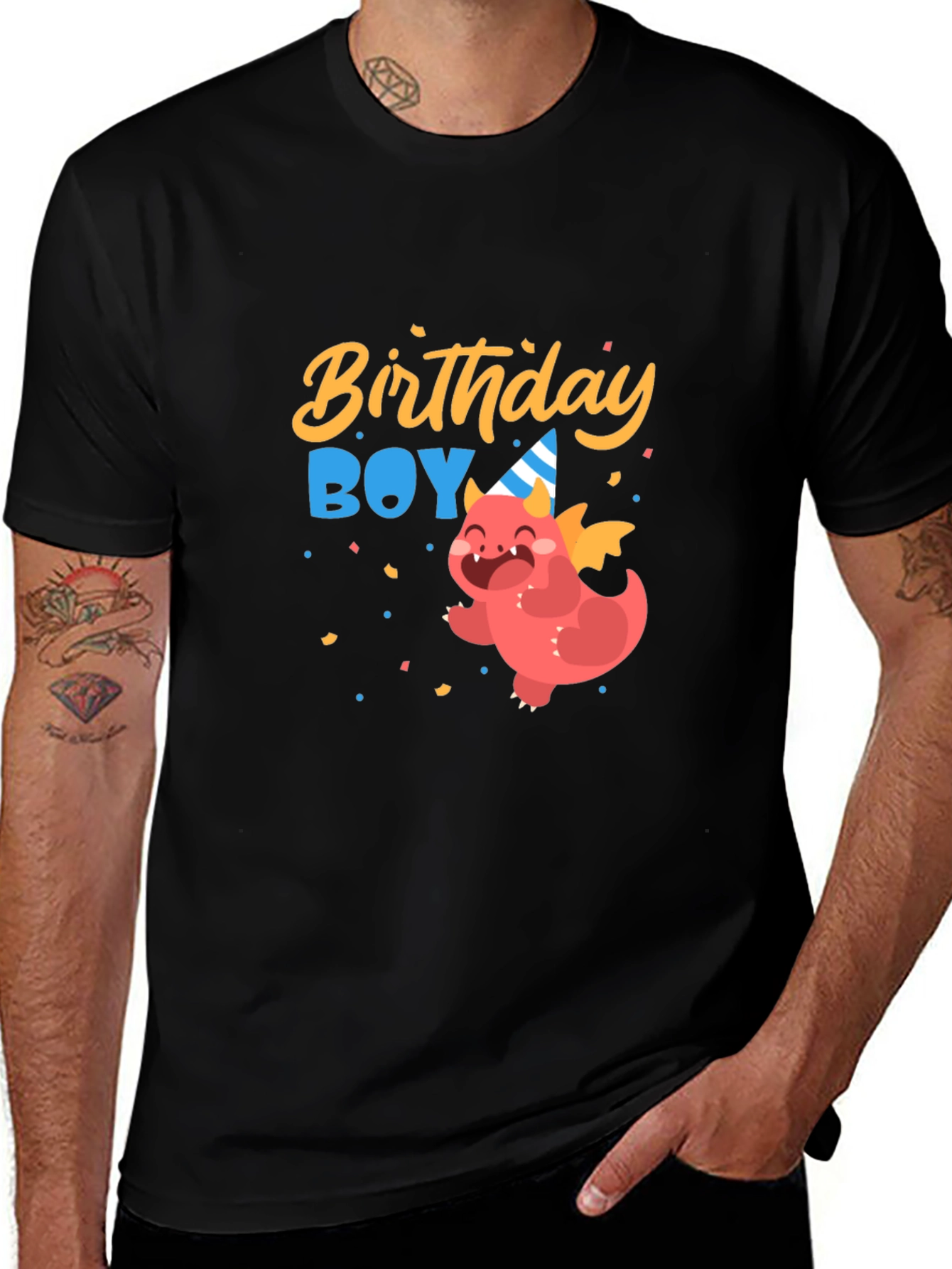 Variant 10 of Birthday Boy Dragon Graphic Tee - Cute Party Shirt