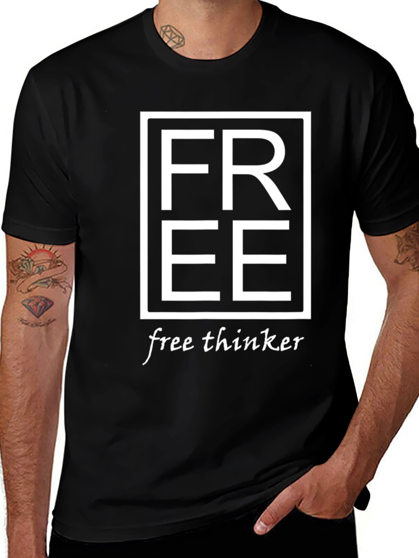 Variant 13 of Free Thinker Graphic T-Shirt - Black