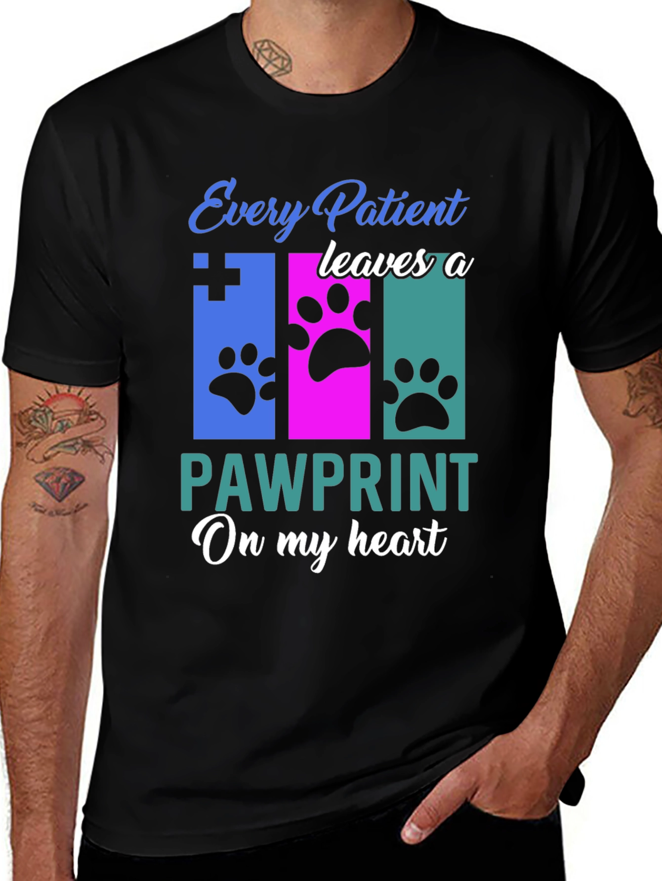Variant 14 of Veterinarian Paw Print T-Shirt - Animal Lover Gift