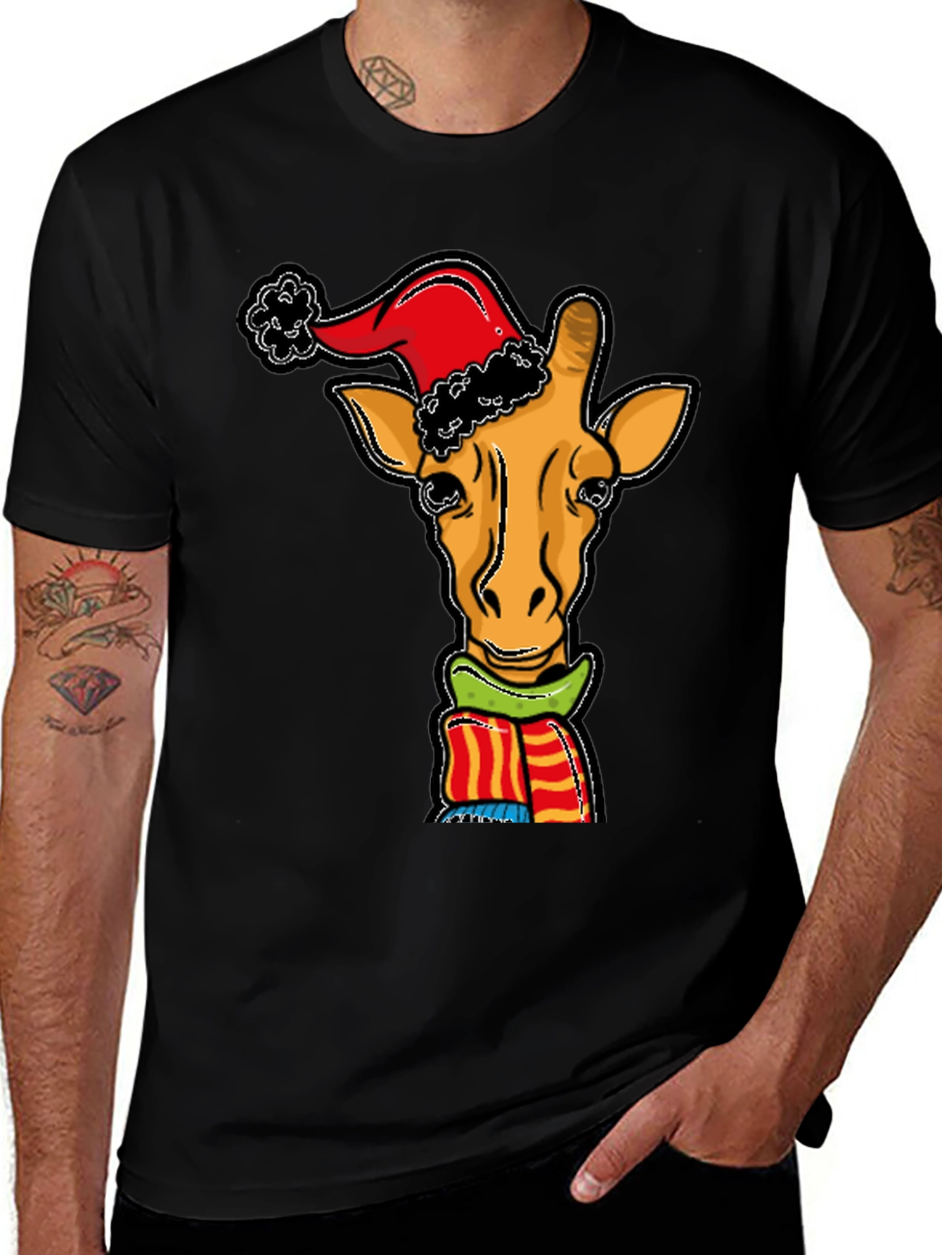 Variant 30 of Festive Giraffe Christmas T-Shirt