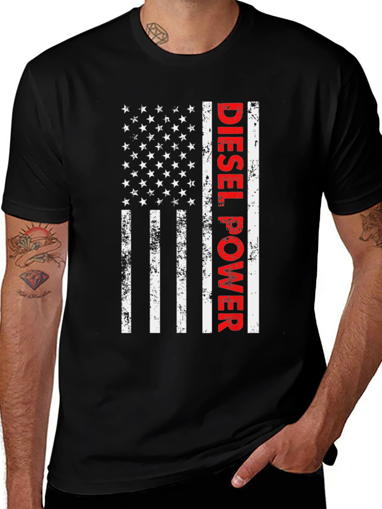 Variant 30 of Diesel Power American Flag Graphic Tee