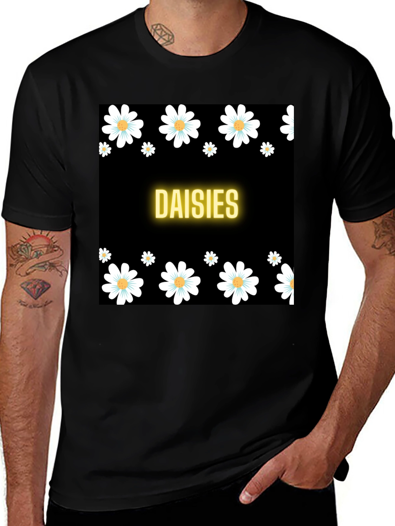 Variant 15 of Daisies Black T-Shirt