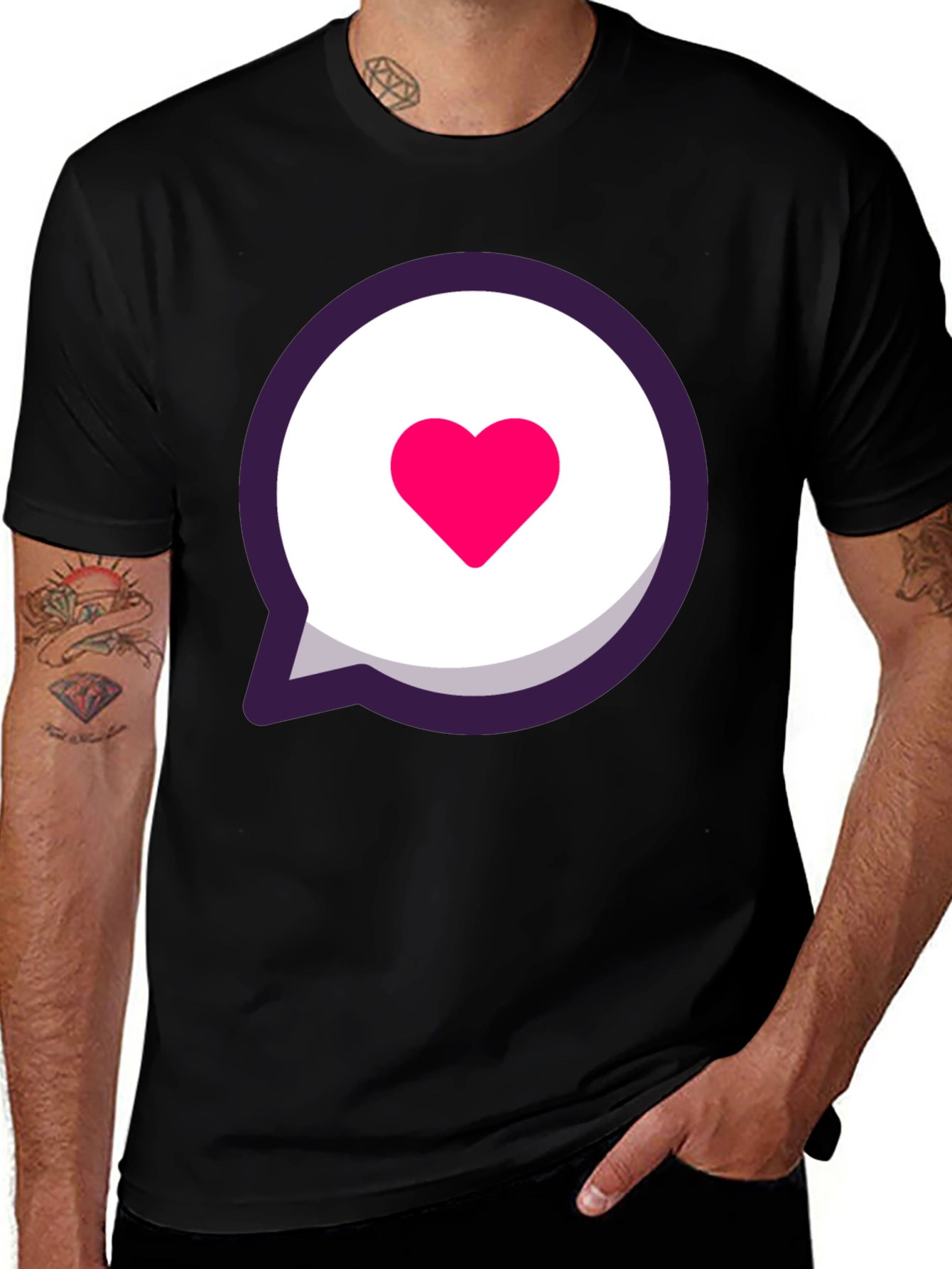 Heart Bubble Black T-Shirt
