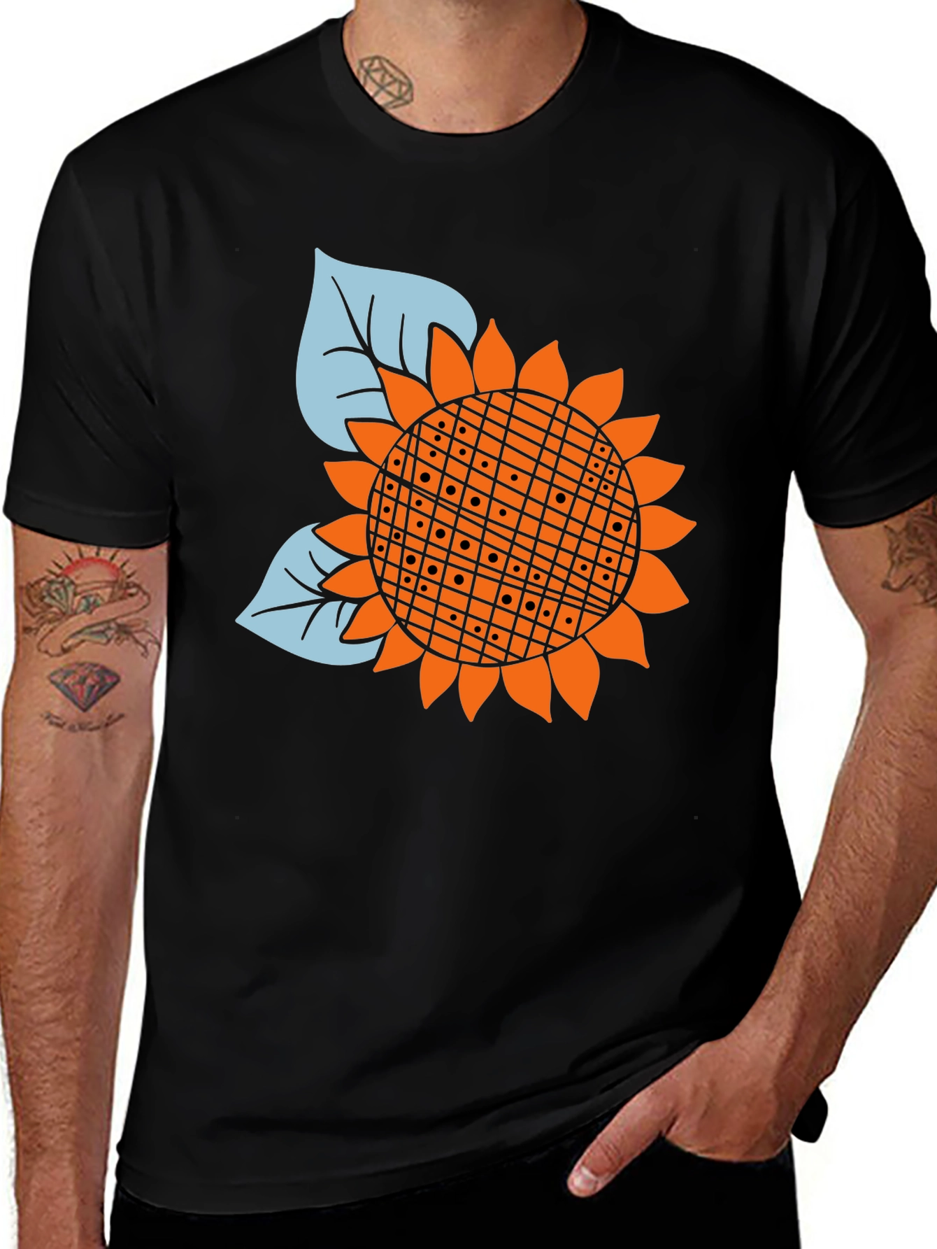 Variant 21 of Sunflower Graphic Black Tee