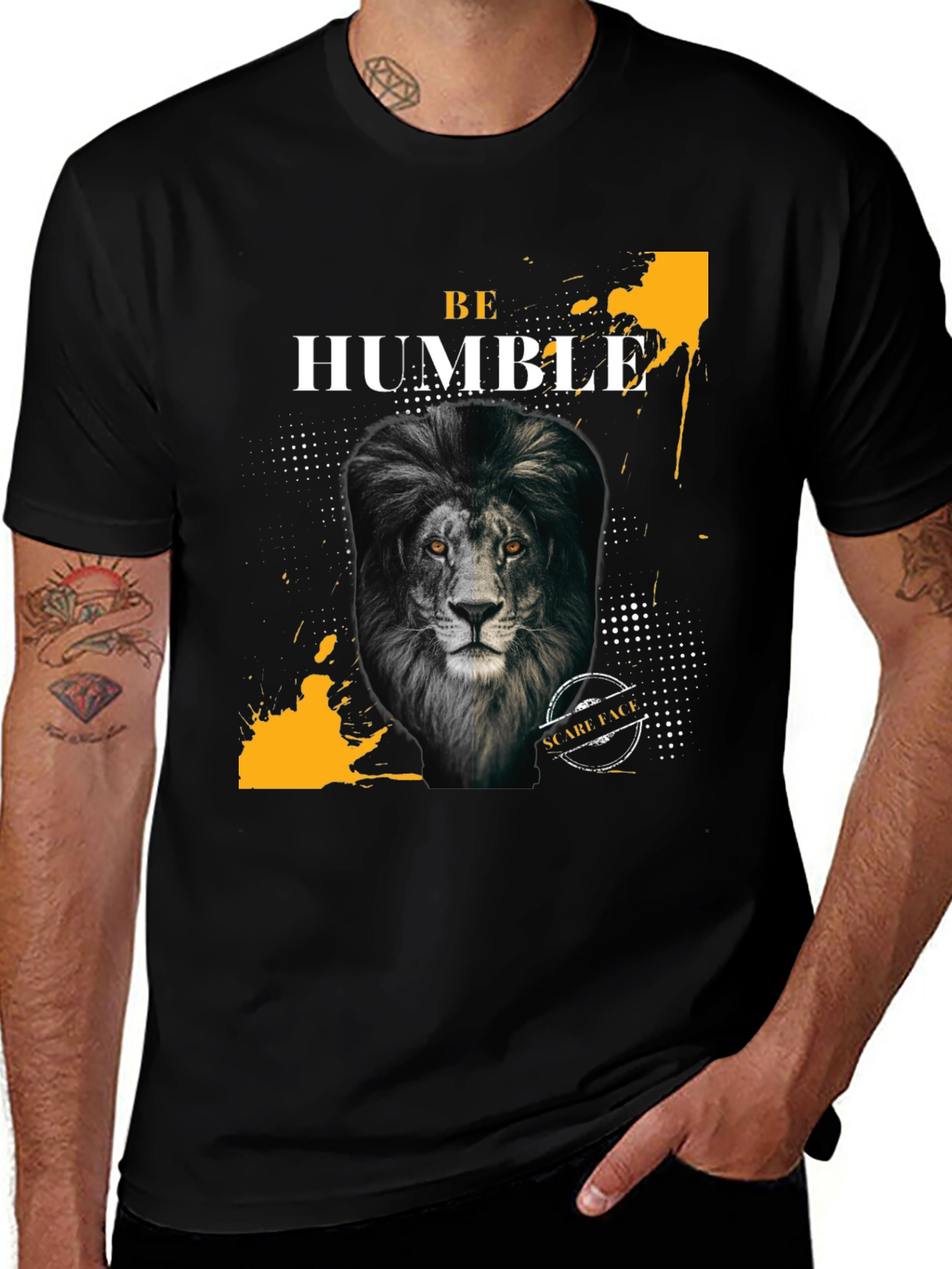 Variant 25 of Be Humble Lion Graphic Tee - Black