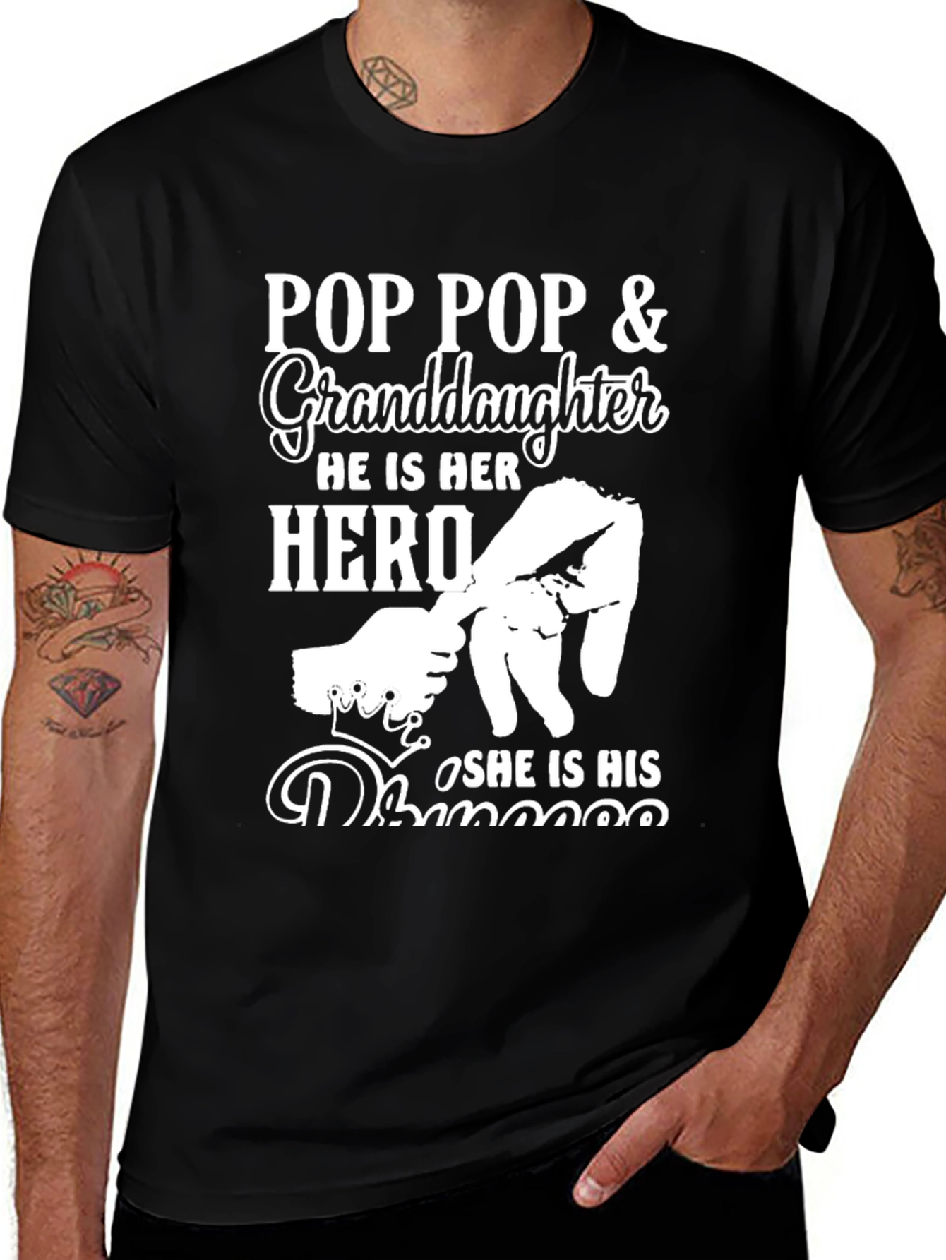 Variant 28 of Pop Pop & Granddaughter Hero T-Shirt
