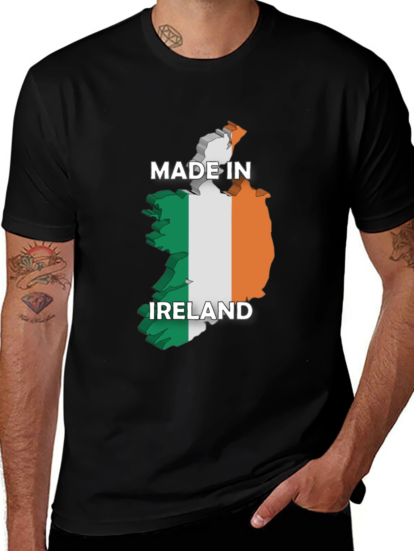 Made In Ireland T-Shirt Irish Flag Map Graphic Tee
