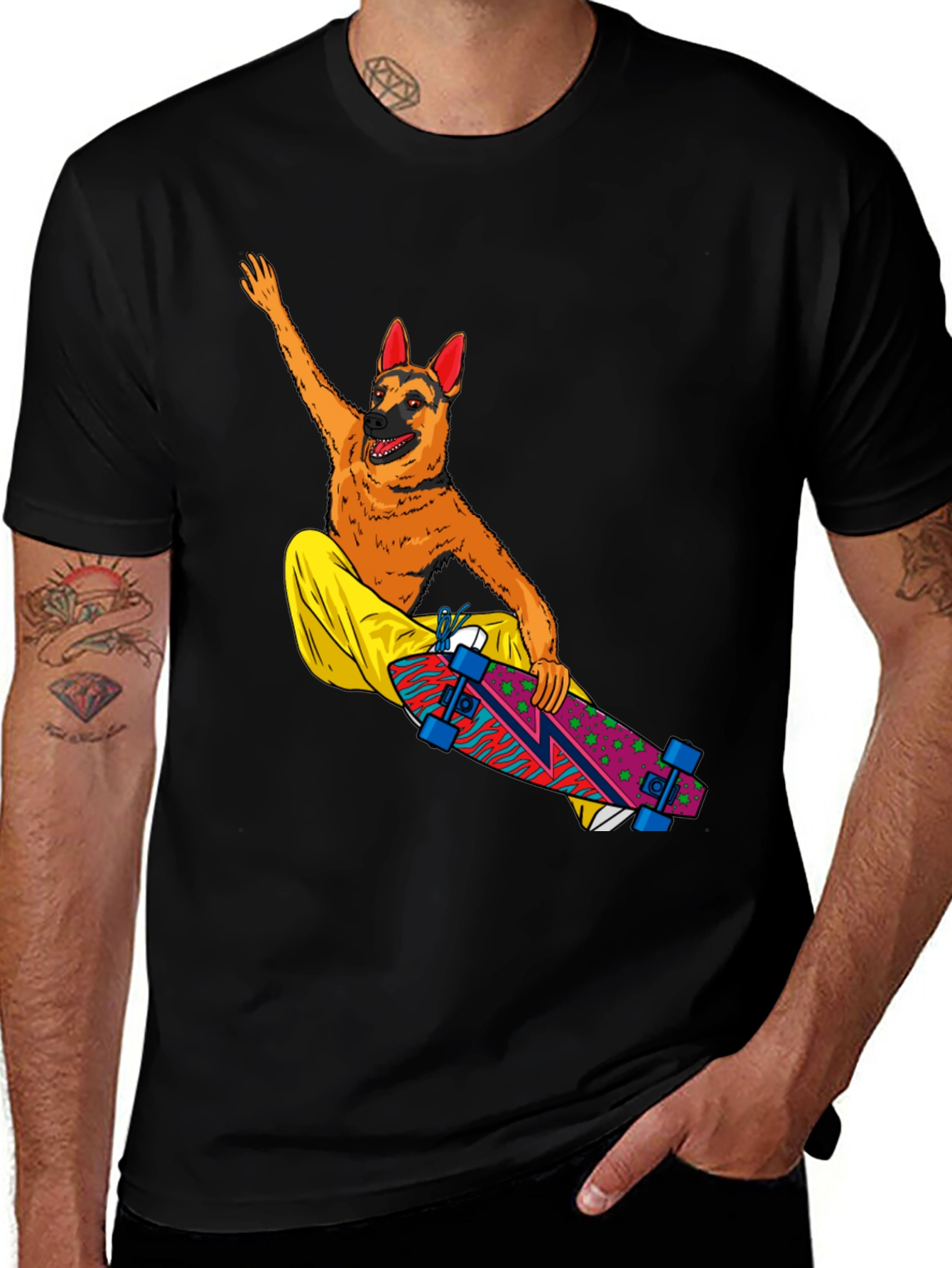 Variant 11 of Dog Riding Skateboard Graphic T-Shirt