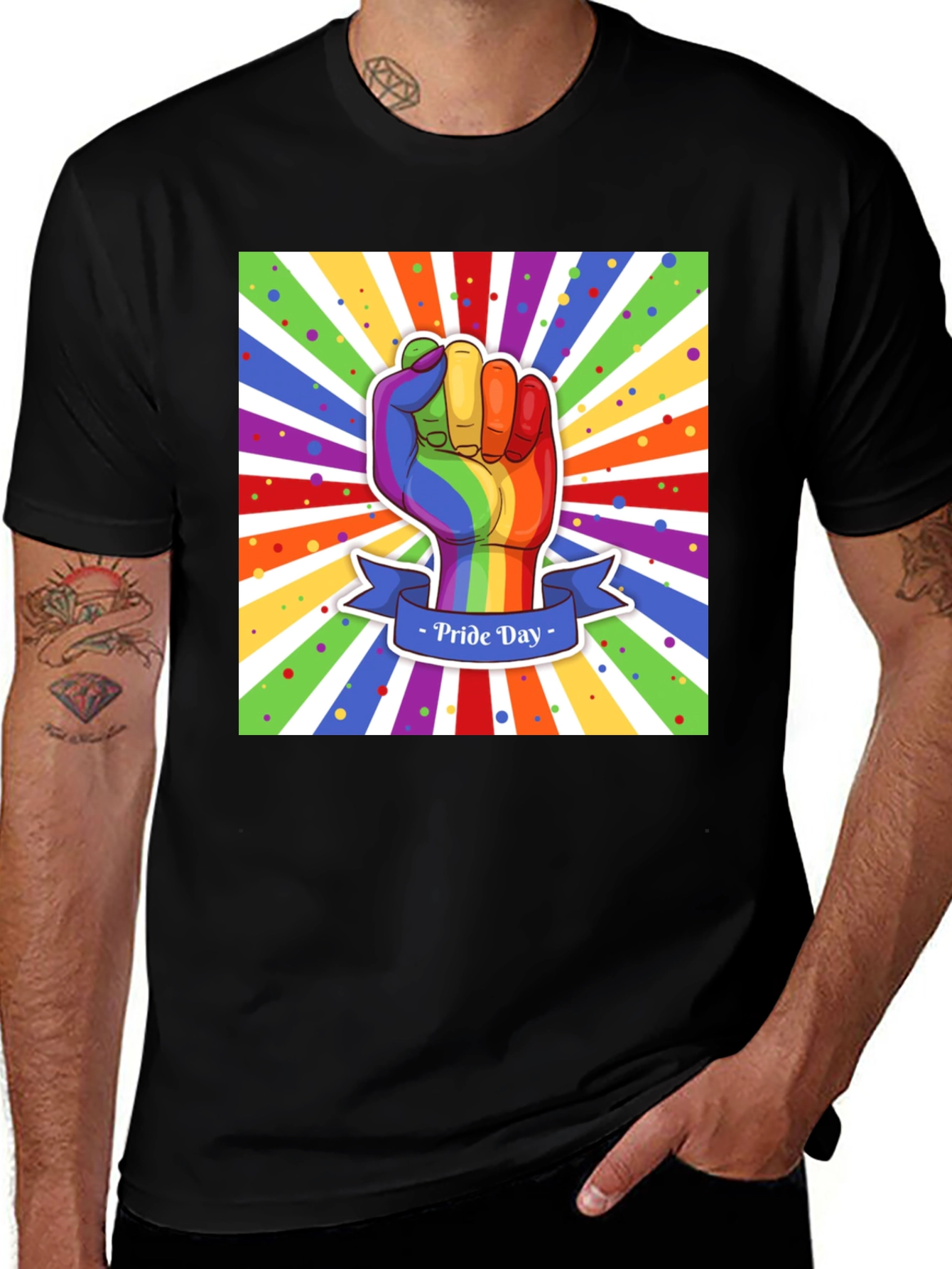 Pride Day Rainbow Fist T-Shirt