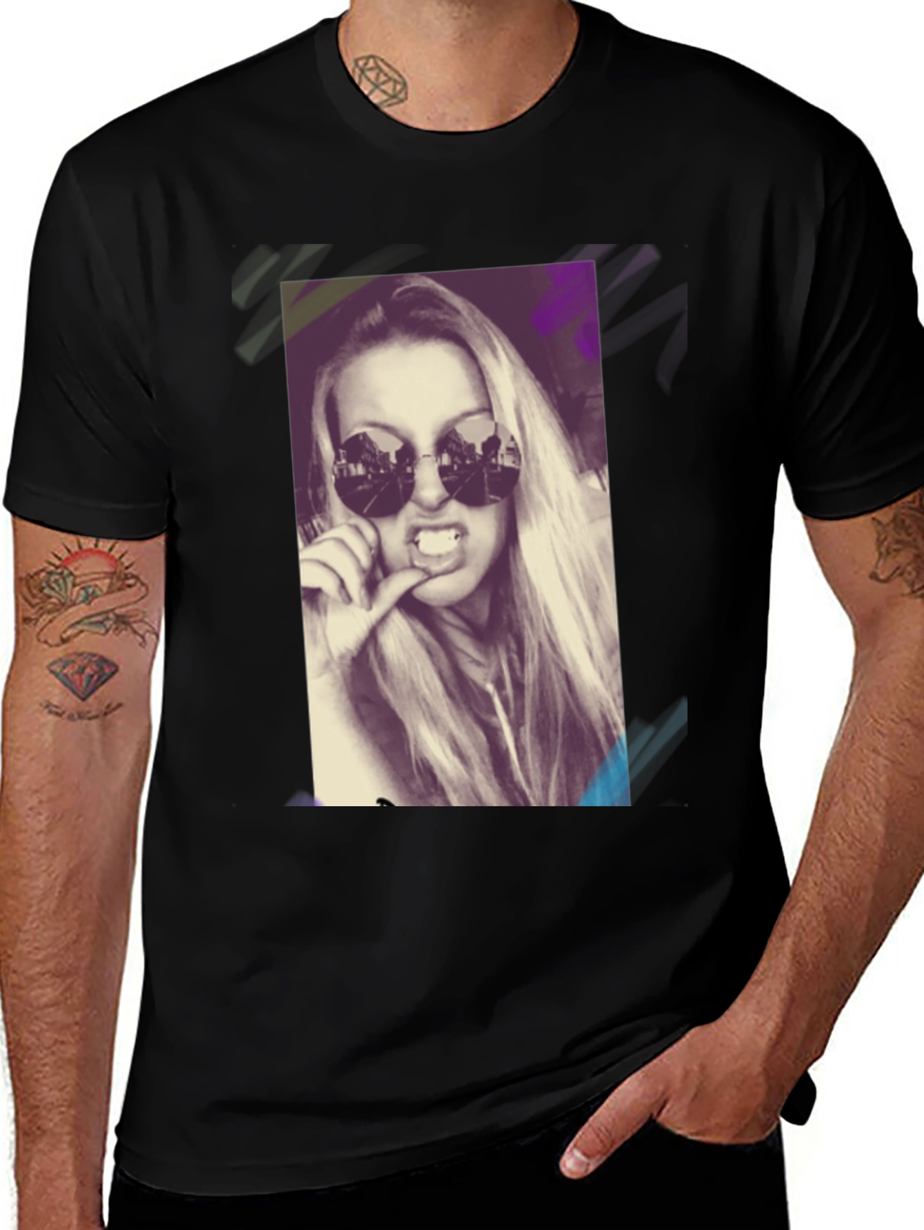 Variant 8 of Cool Graphic Tee - Woman with Sunglasses Design