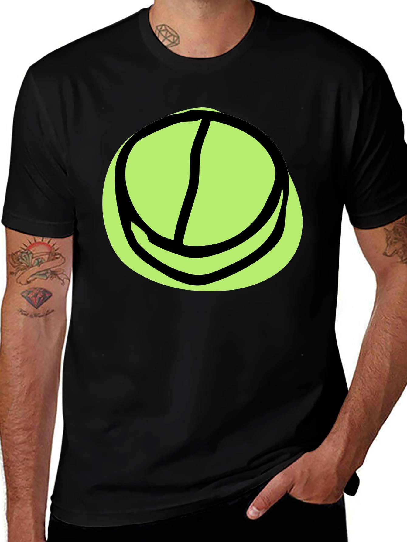 Variant 12 of Cool Graphic Tee - Abstract Lime Green Circle Design