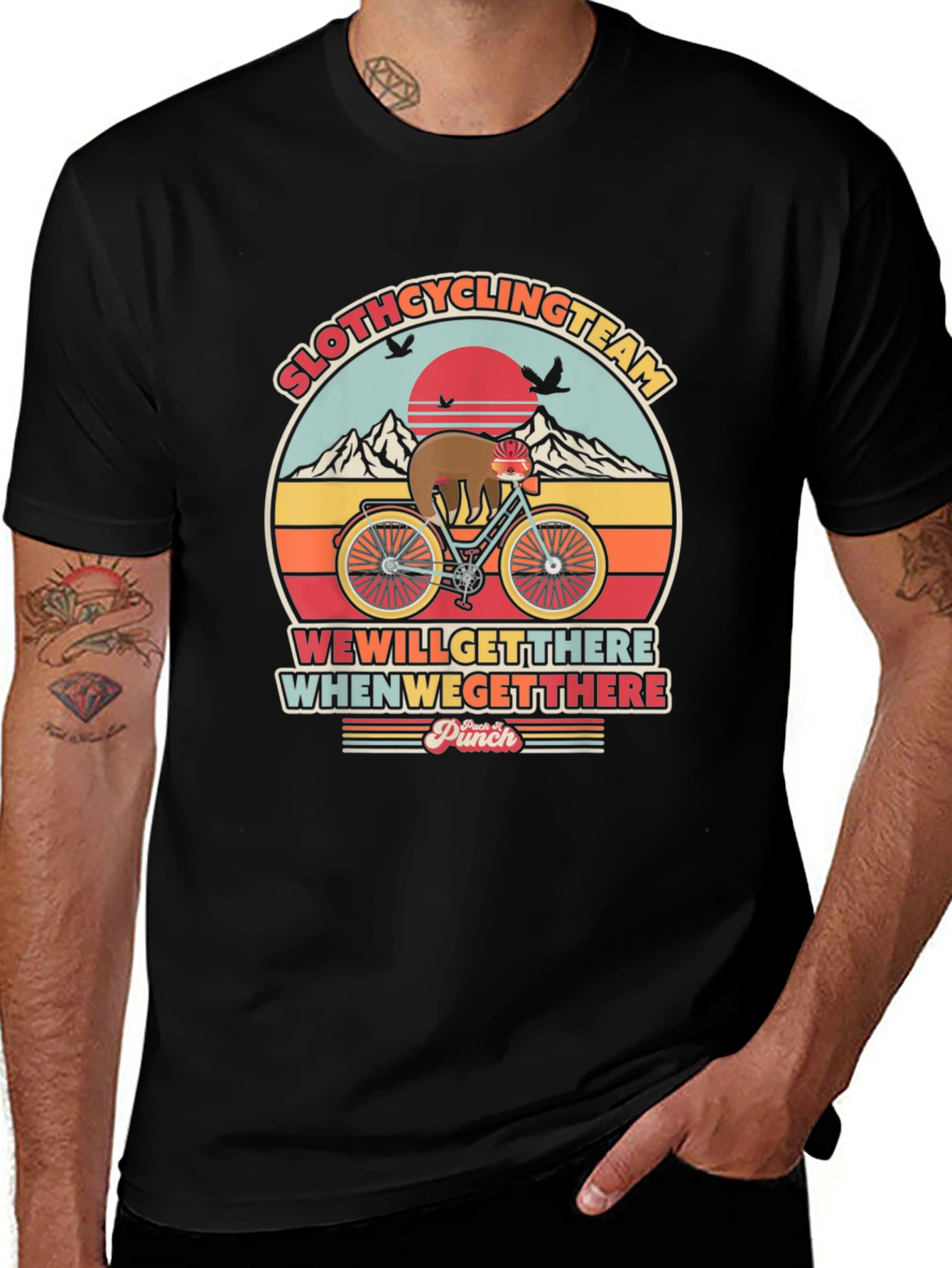 Variant 7 of Sloth Cycling Team T-Shirt - We'll Get There