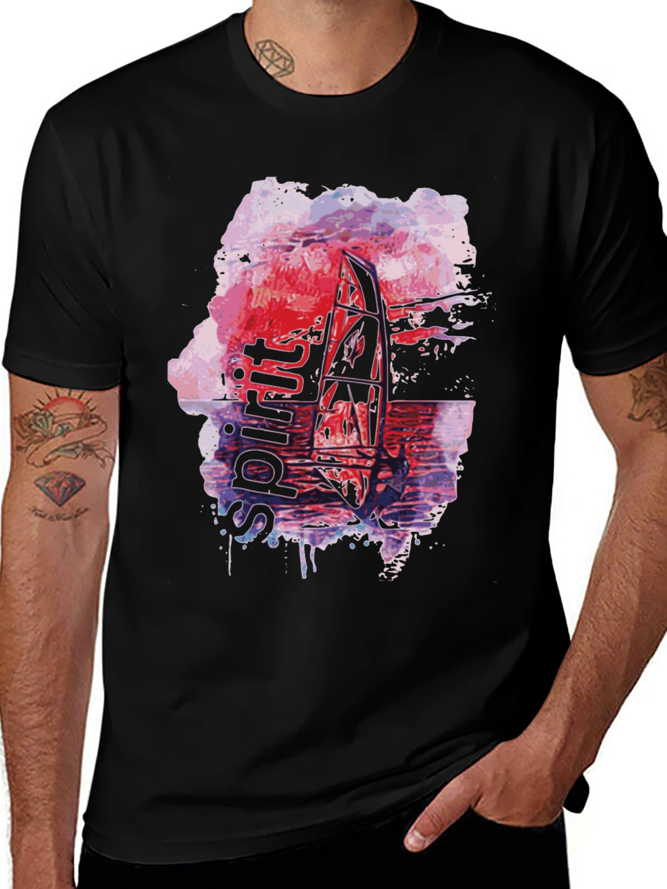 Variant 17 of Spirit Sailing Tee - Abstract Watercolor Design