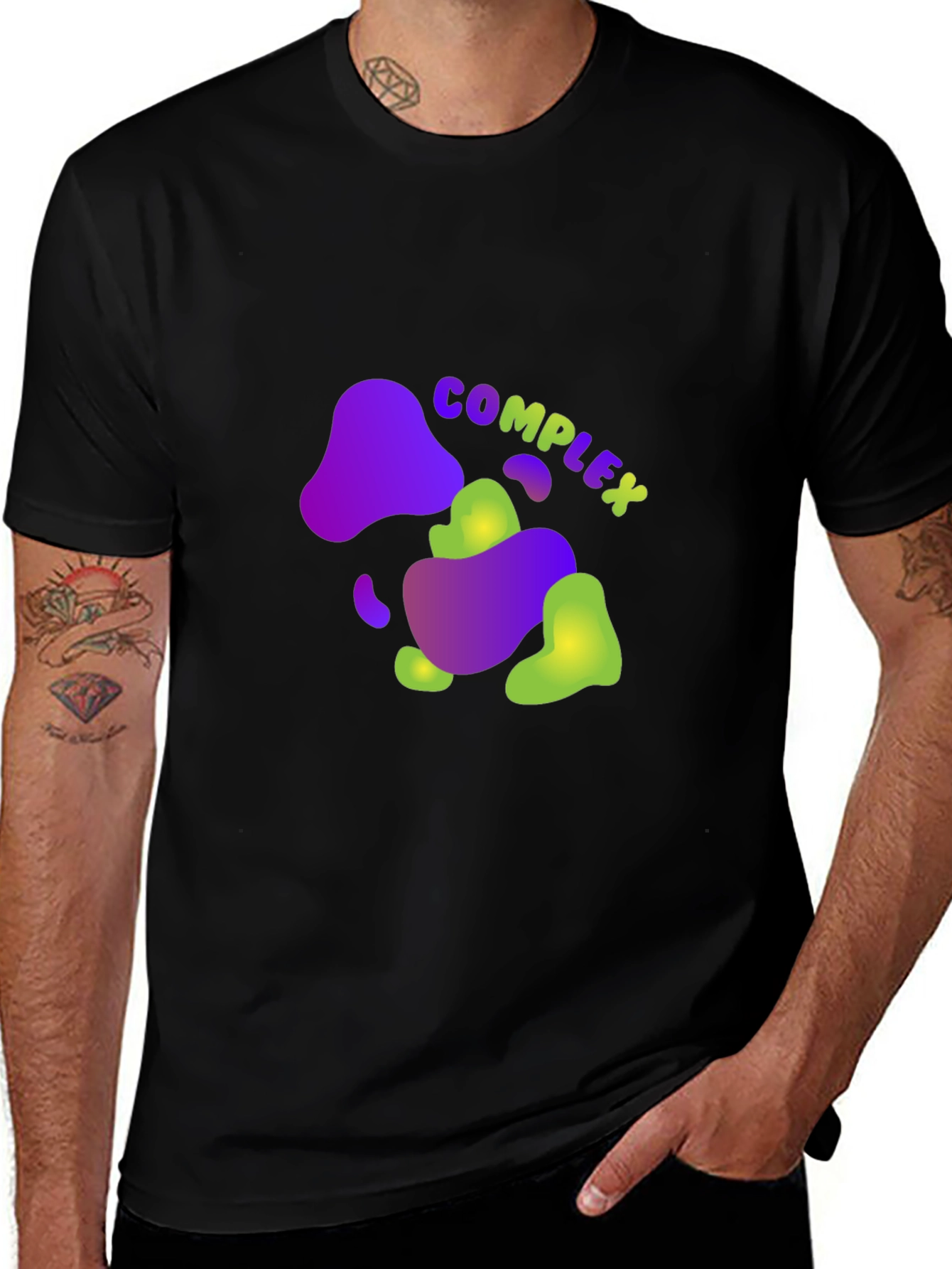 Variant 11 of Complex Design Black T-Shirt