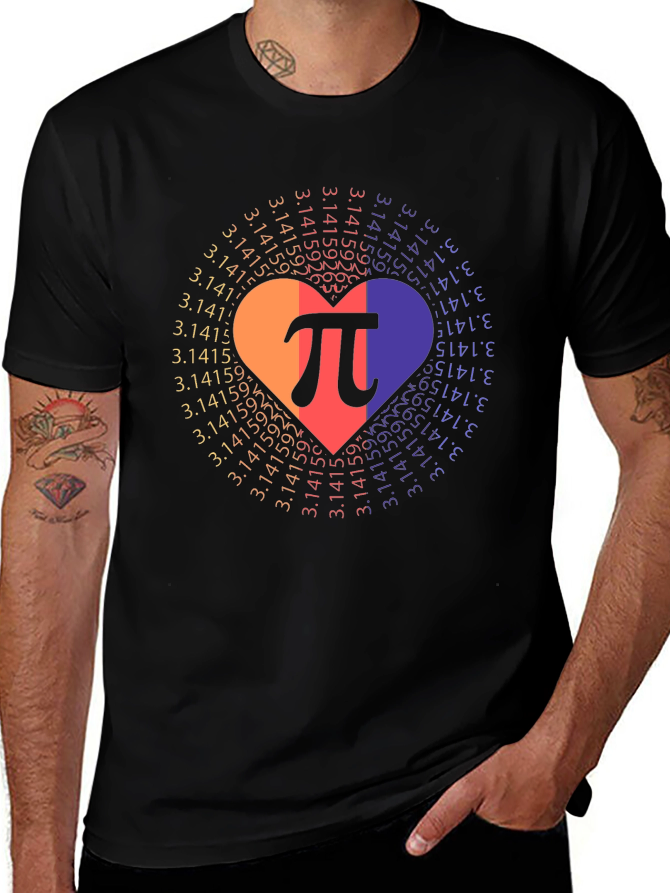 Pi Day Heart T-Shirt - Math Lover Gift