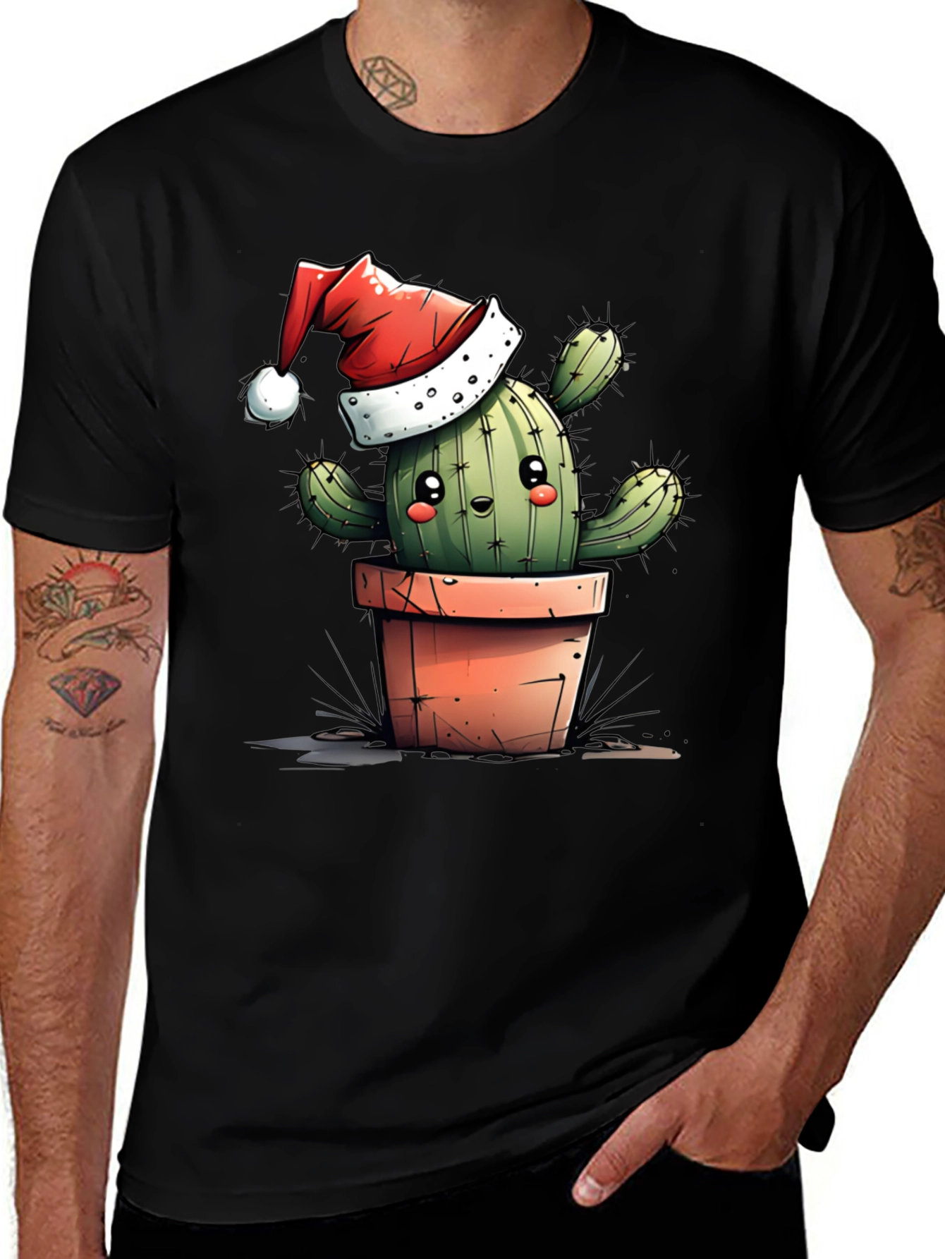 Festive Cactus Tee - Holiday Cheer