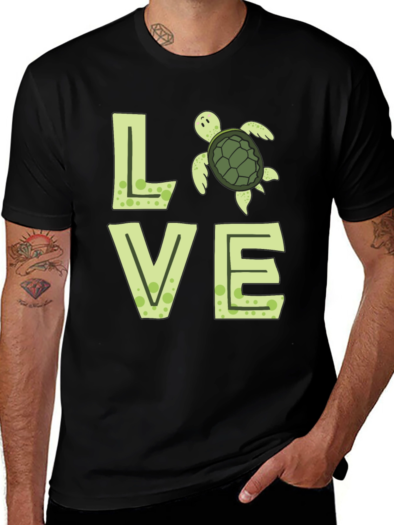 Variant 28 of Love Turtle Black Graphic Tee