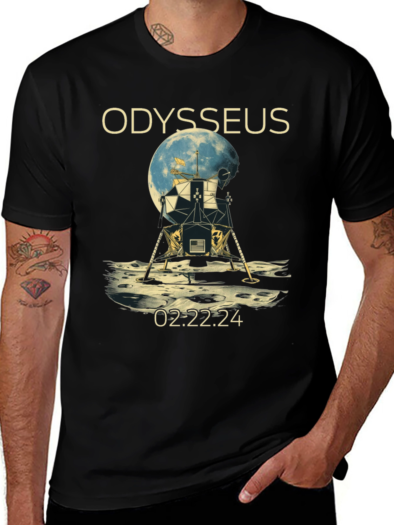 Variant 14 of Odysseus Lunar Lander T-Shirt
