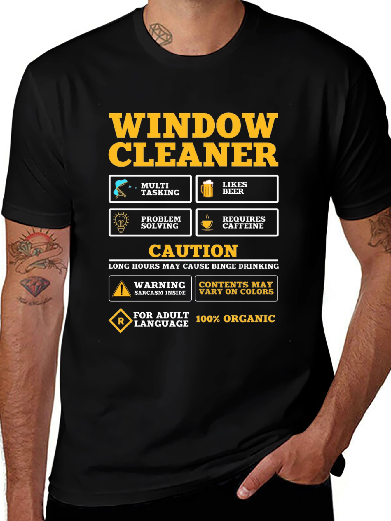 Window Cleaner Humor Graphic T-Shirt