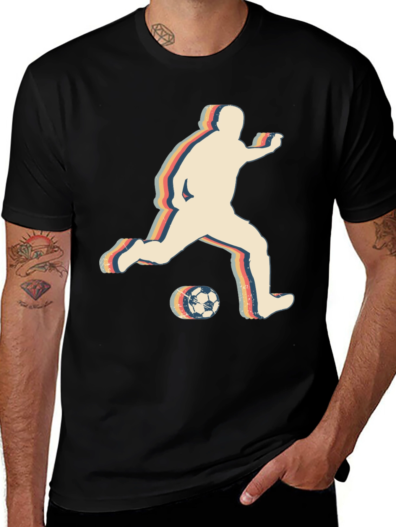 Variant 15 of Retro Soccer Player Graphic Tee - Vintage Style