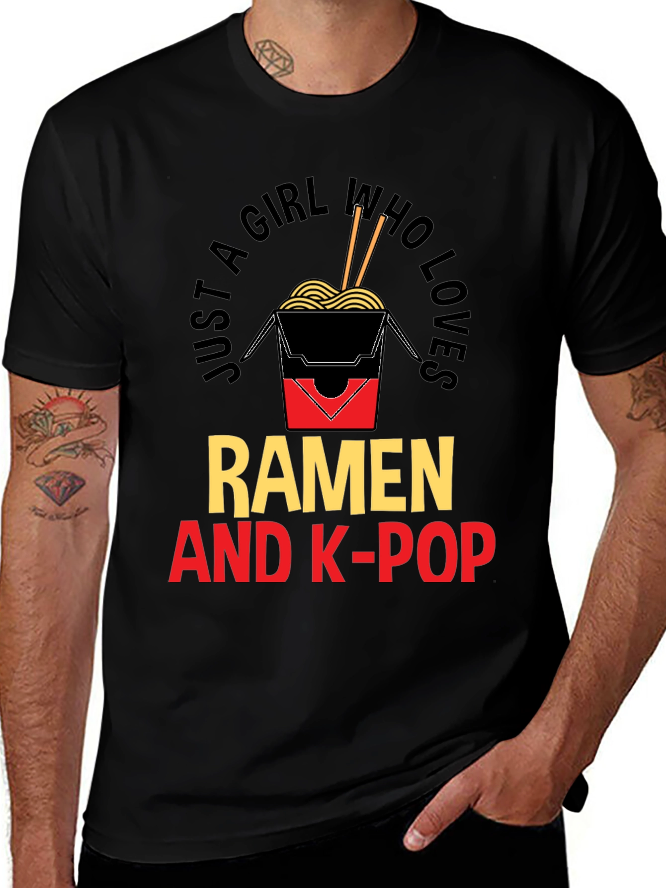 Variant 16 of Ramen & K-Pop T-Shirt - Just a Girl Who Loves