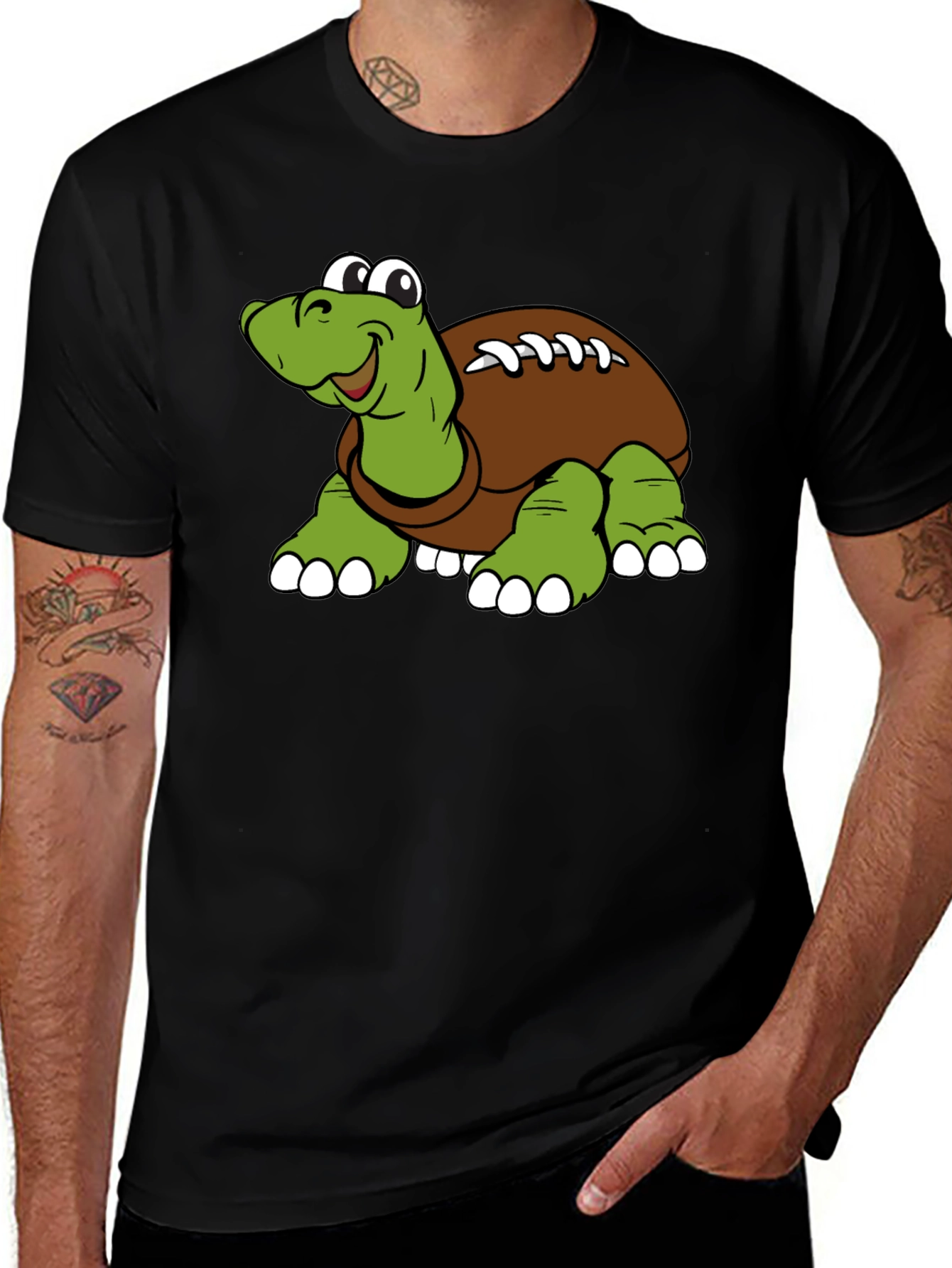 Variant 5 of Turtle Football T-Shirt - Novelty Cartoon Tee