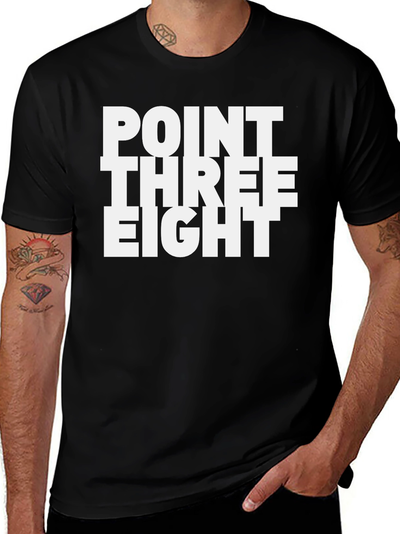 Variant 22 of Point Three Eight Graphic Tee - Black Cotton T-Shirt