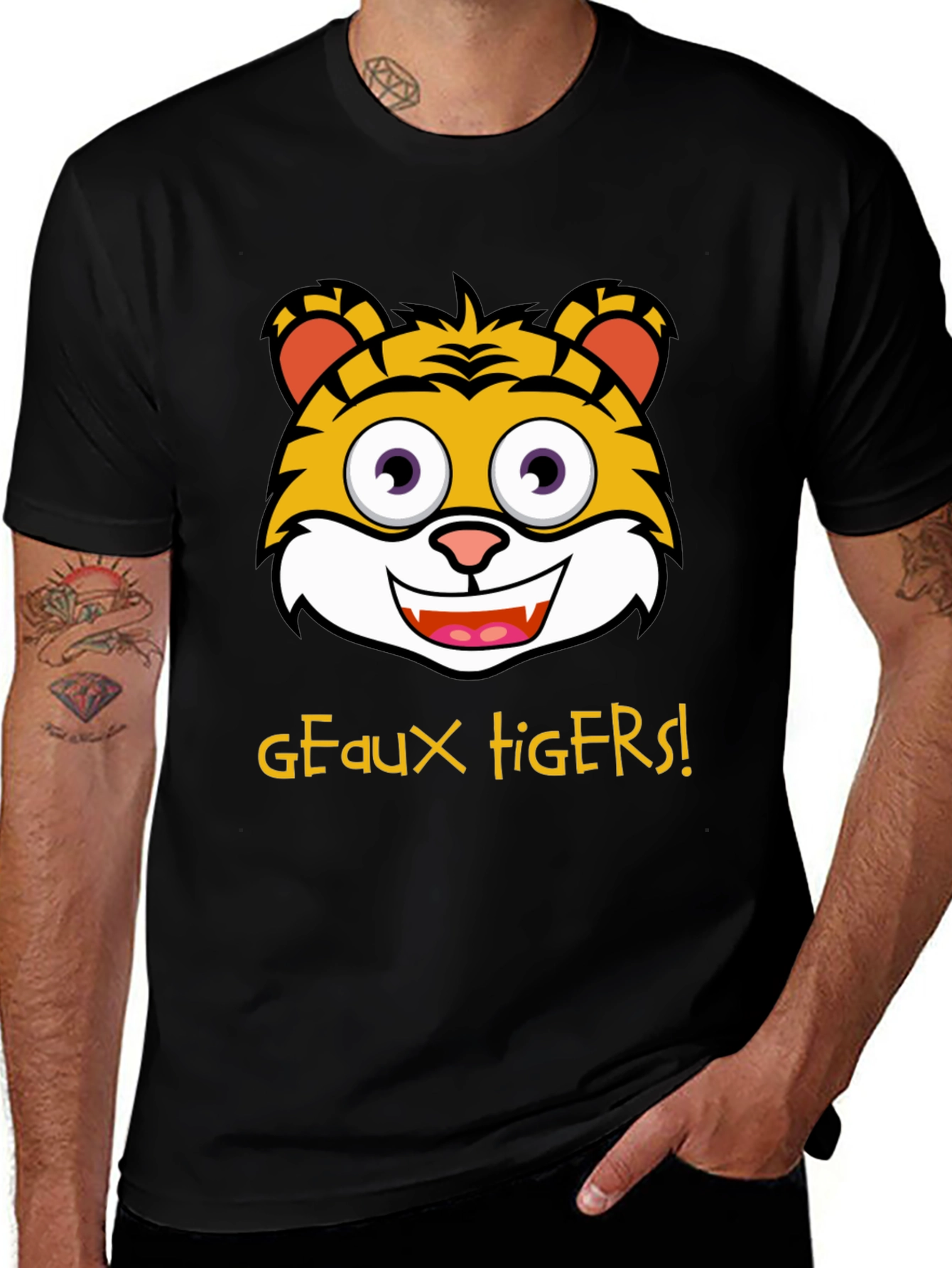 Variant 10 of Geaux Tigers T-Shirt - Cartoon Tiger Graphic