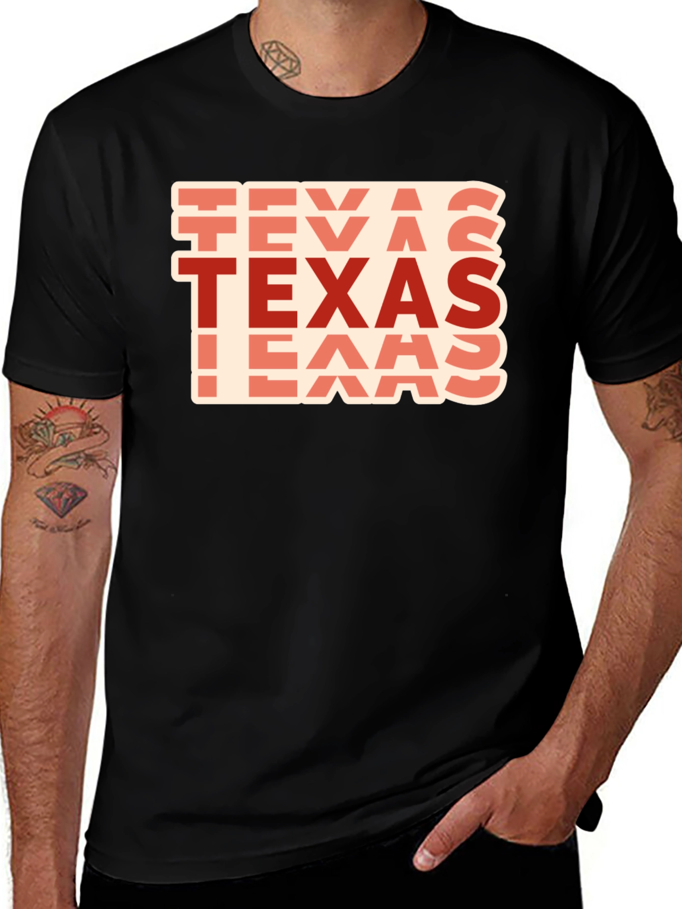 Variant 25 of Texas Graphic Print Crew Neck T-Shirt