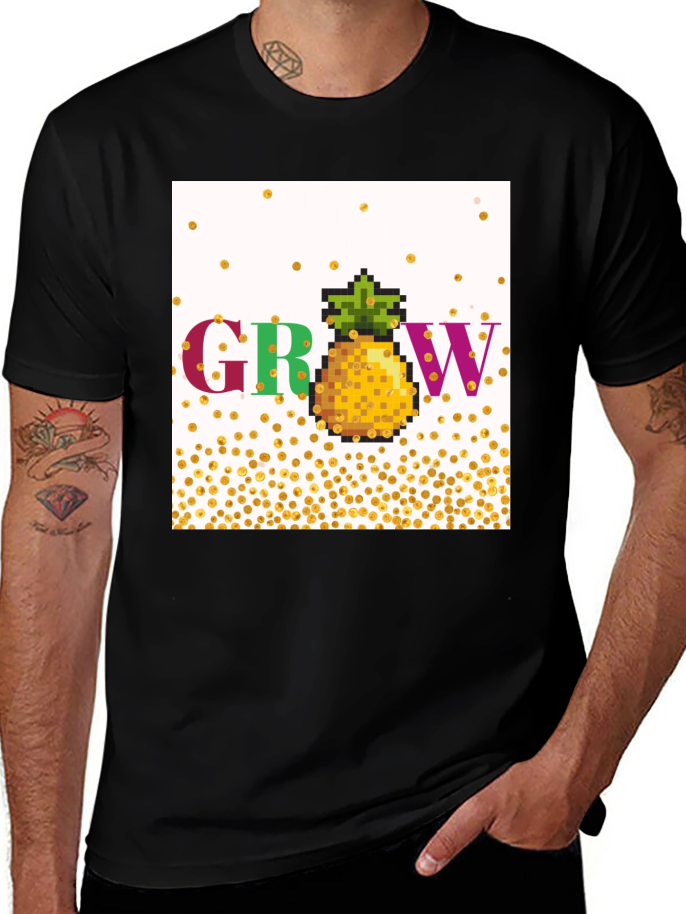 Variant 13 of Grow Pineapple Pixel Art T-Shirt