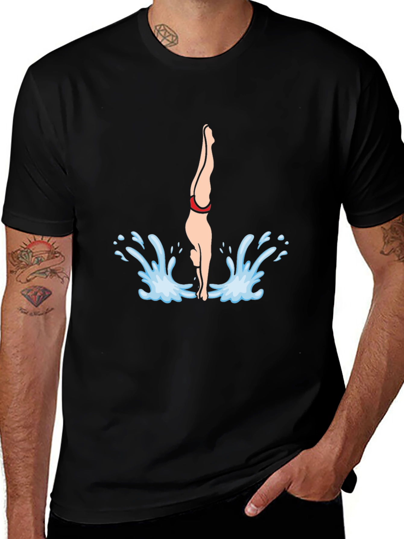 Variant 17 of Diver Graphic T-Shirt - Black