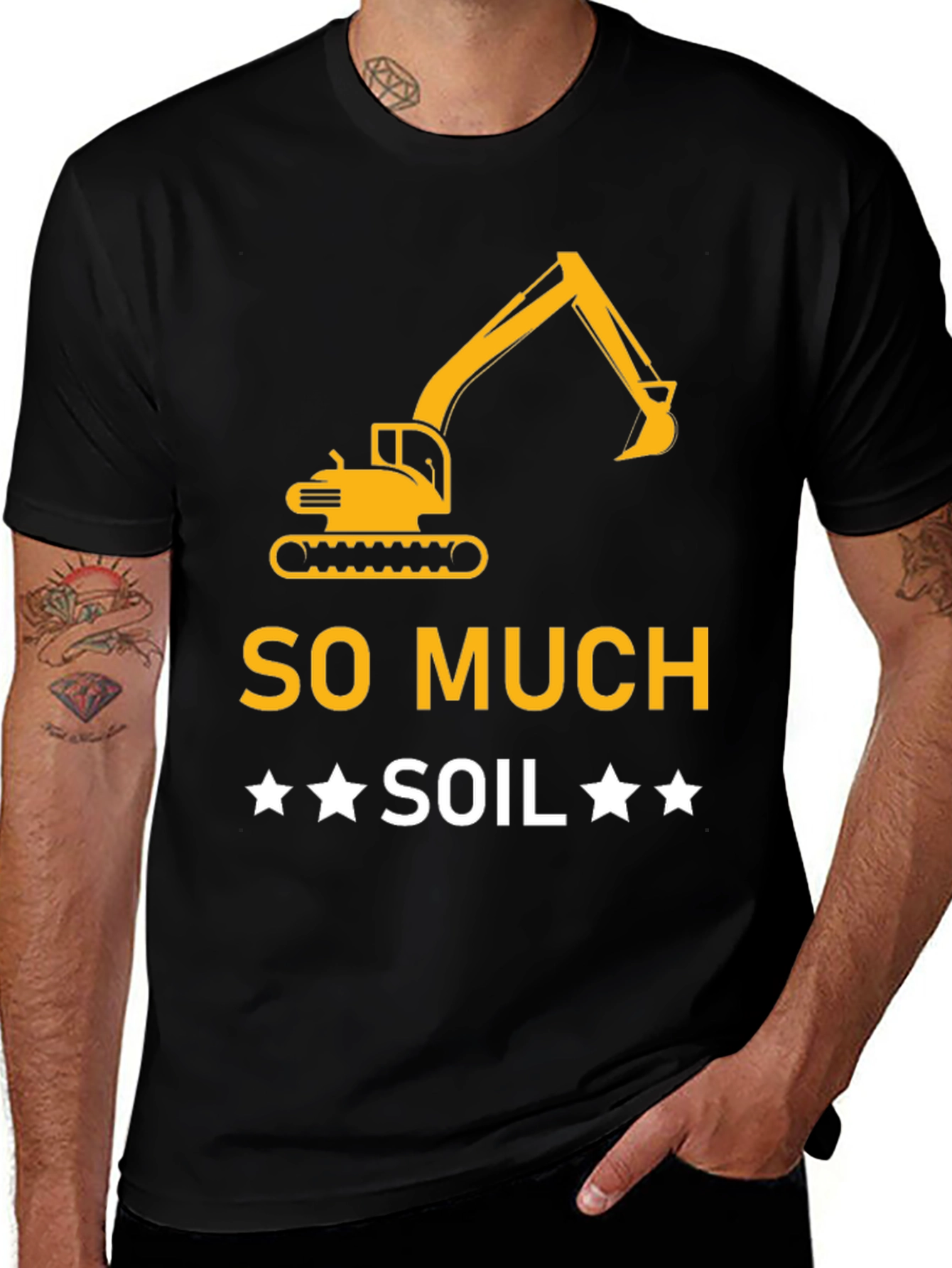 Excavator So Much Soil T-Shirt - Black