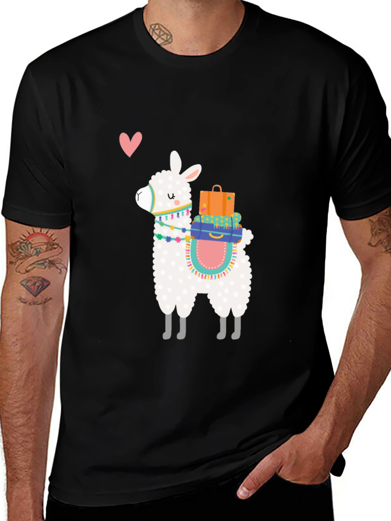 Variant 22 of Llama Lover Black Tee