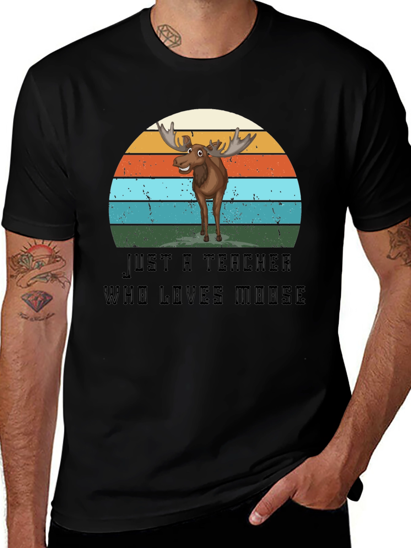 Variant 15 of Teacher Who Loves Moose Graphic T-Shirt