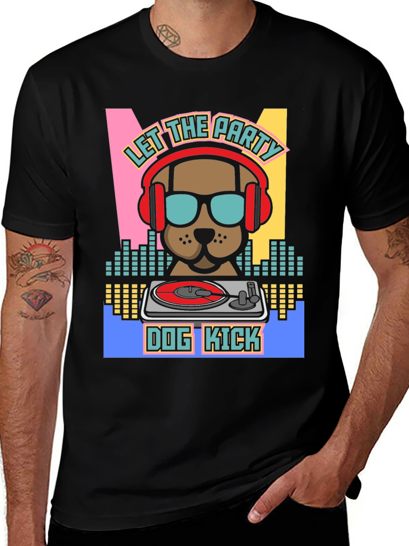 Variant 2 of Dog Kick DJ T-Shirt