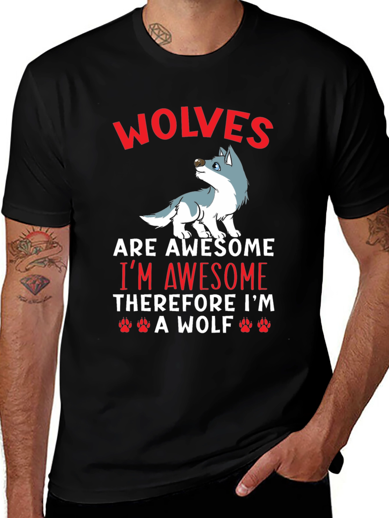 Variant 24 of Wolves are Awesome Graphic T-Shirt