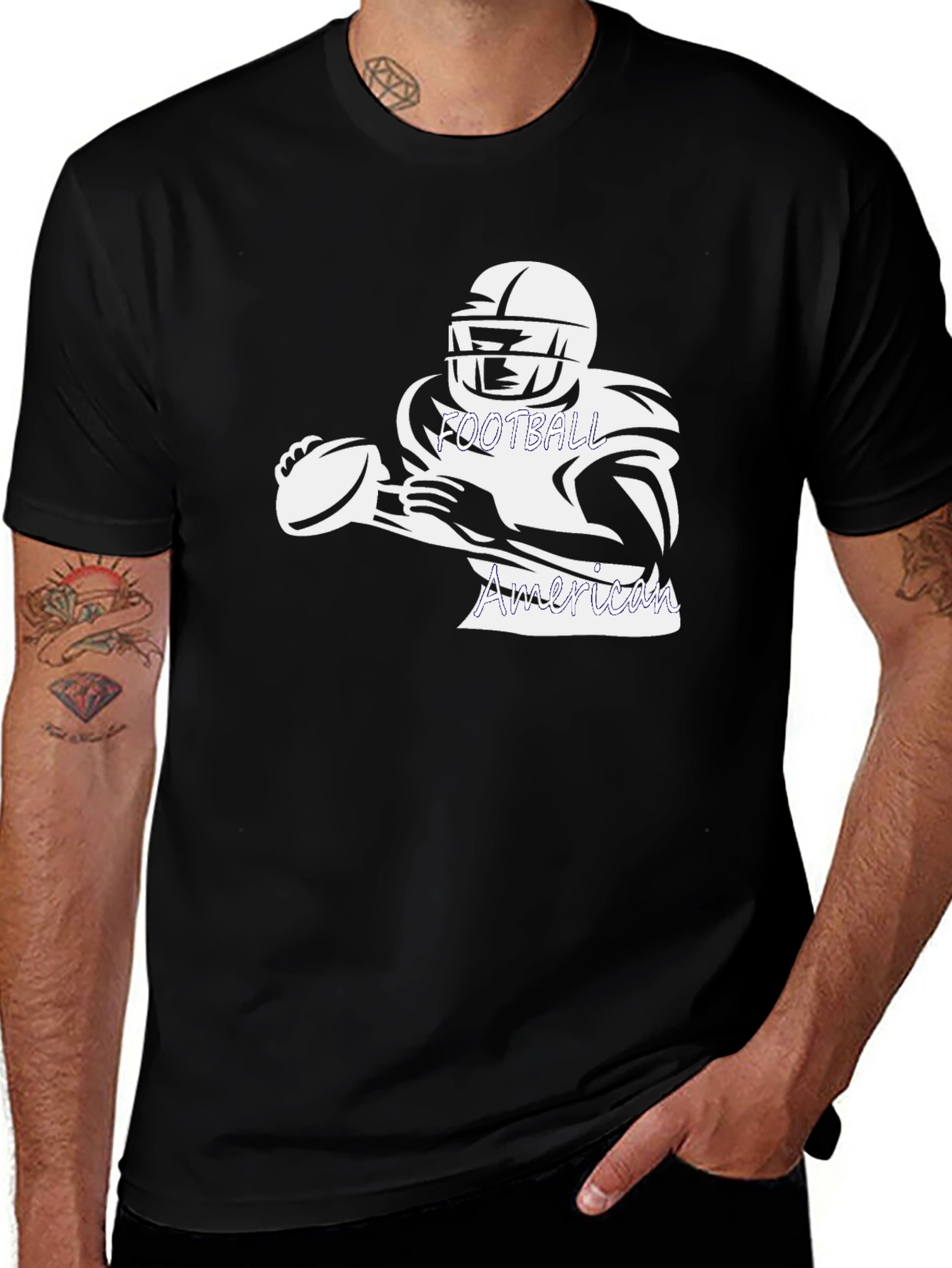 Variant 12 of American Football Graphic Tee - Black